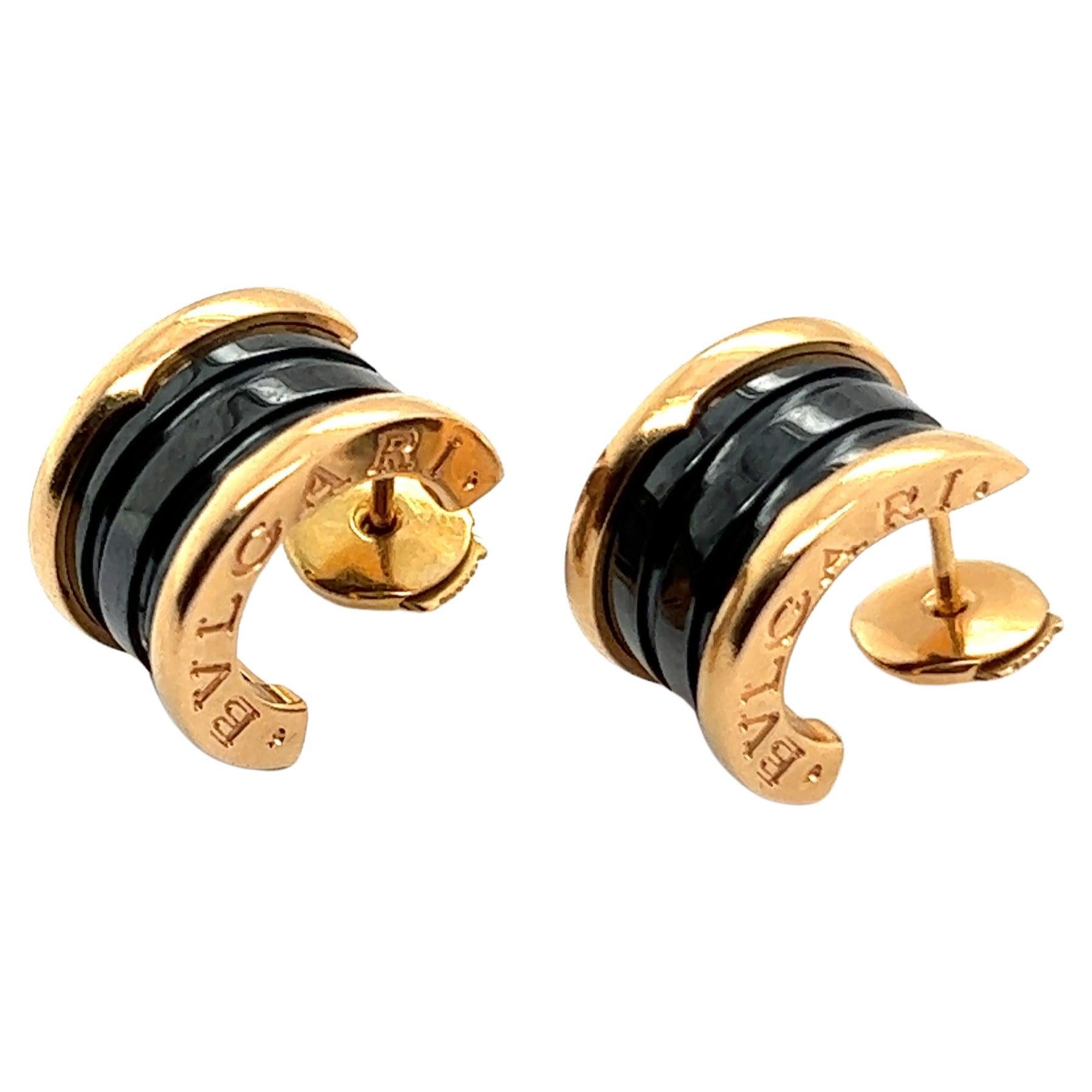Bzero1 Hoop Earrings by Bvlgari in 18 Karat Rose Gold