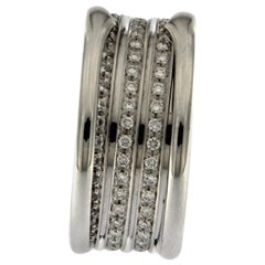 BZERO1 Ring 18 Karat White Gold 3 Band Full Pavè Diamond BZERO1 Ring 18 Karat White Gold 3 Band Full Pavè Diamond