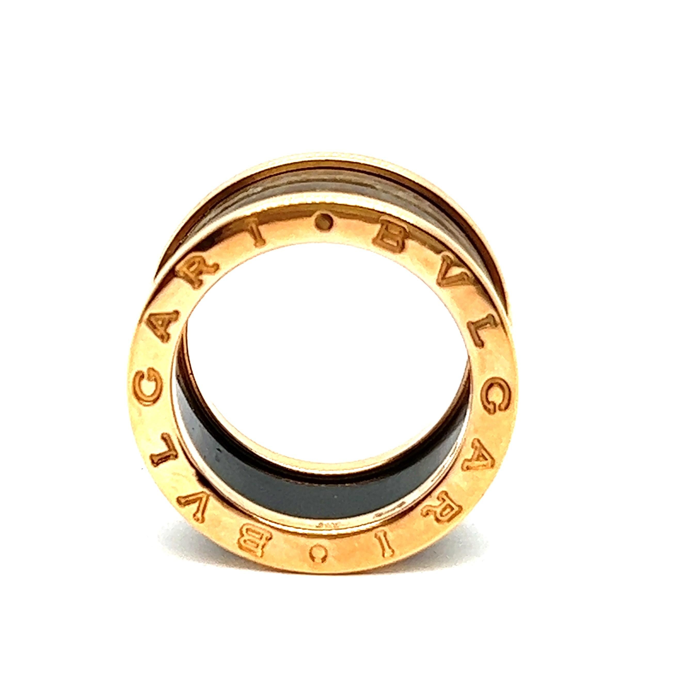 Women's or Men's Bzero1 Ring with Agate by Bvlgari in 18 Karat Rose Gold For Sale