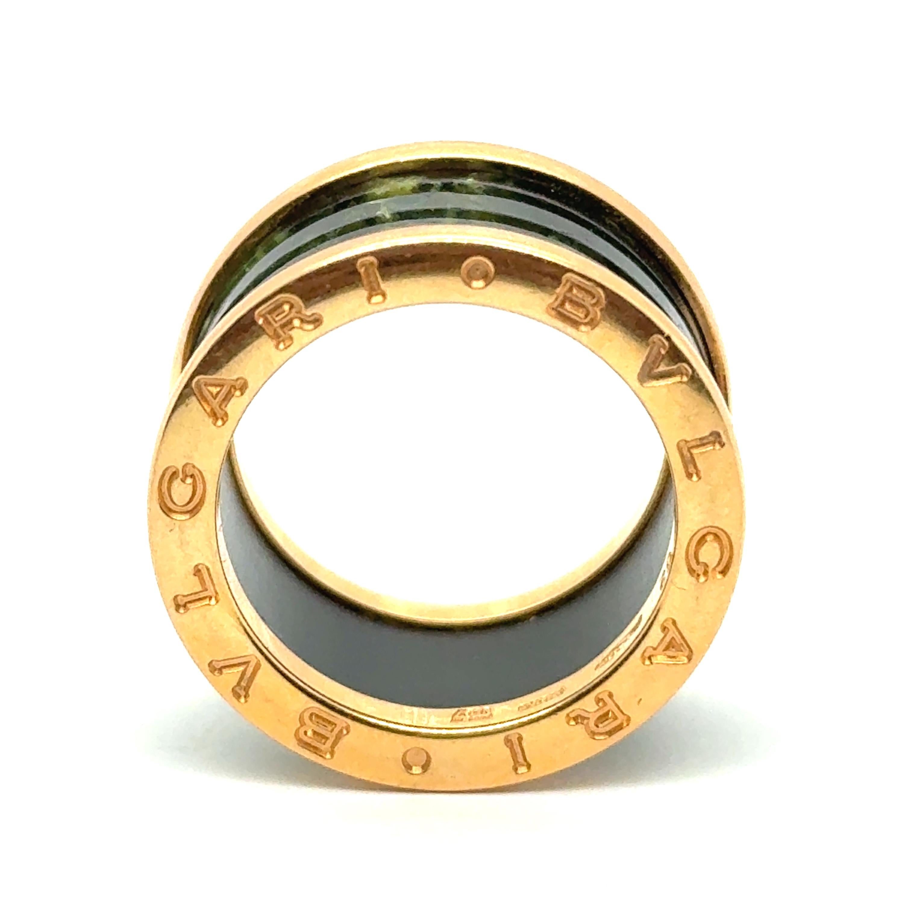 Modern BZero1 Ring with Serpentine in Red Gold by Bvlgari For Sale