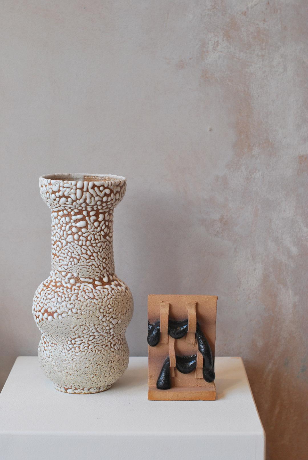 German C-018 White Stoneware Vase by Moïo Studio For Sale