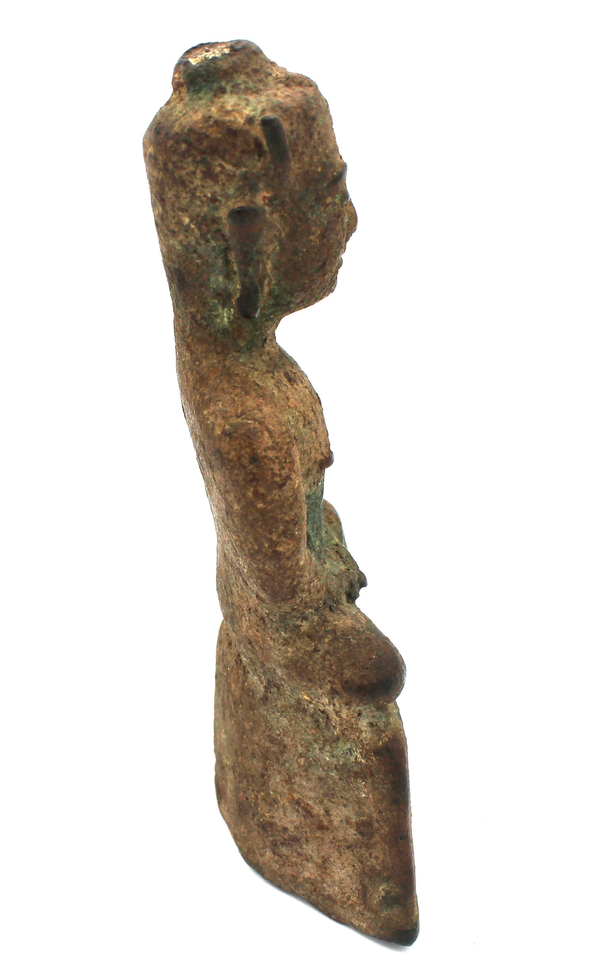 Bronze Buddha from Historic City of Ayutthaya, Thailand, circa 1300-1500s. Found in the ruins of Ayutthaya by famed ichthyologist Dr. Hugh McCormick Smith in the 1920s. The ancient capital of Siam, it was destroyed in 1767 by the Burmese, never to