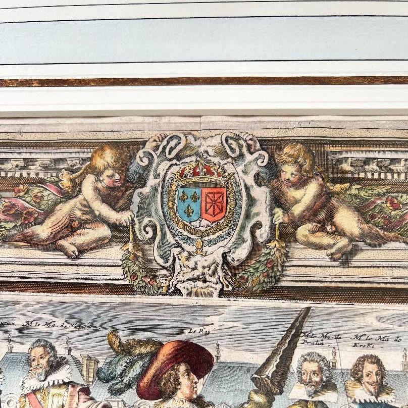 C. 1625 nach Antoine de Pluvinel, „Henry IV, montiert“, handkolorierte Gravur (Handbemalt) im Angebot