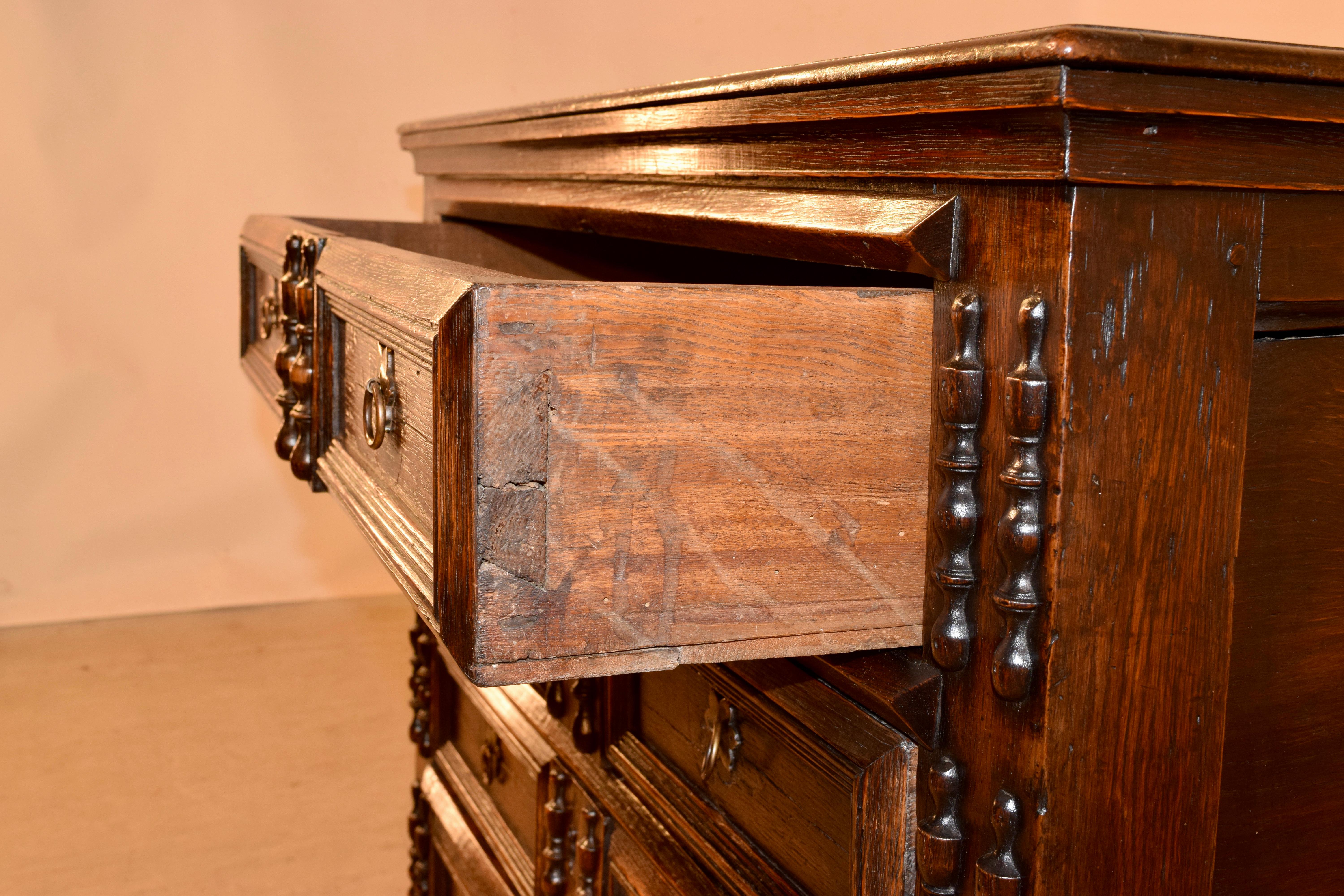 C. 1700 English Geometric Chest of Drawers 1