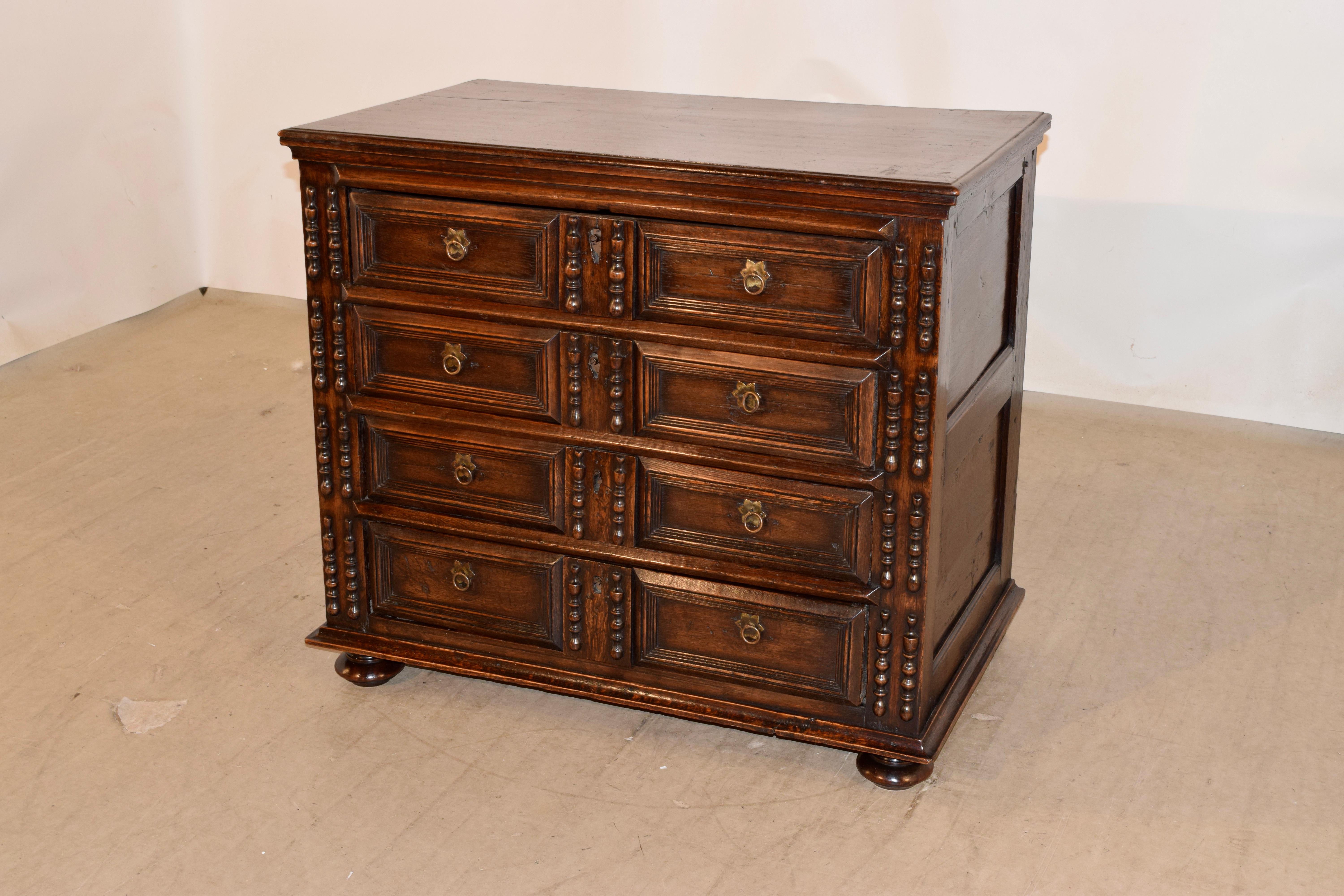 William and Mary C. 1700 English Geometric Chest of Drawers