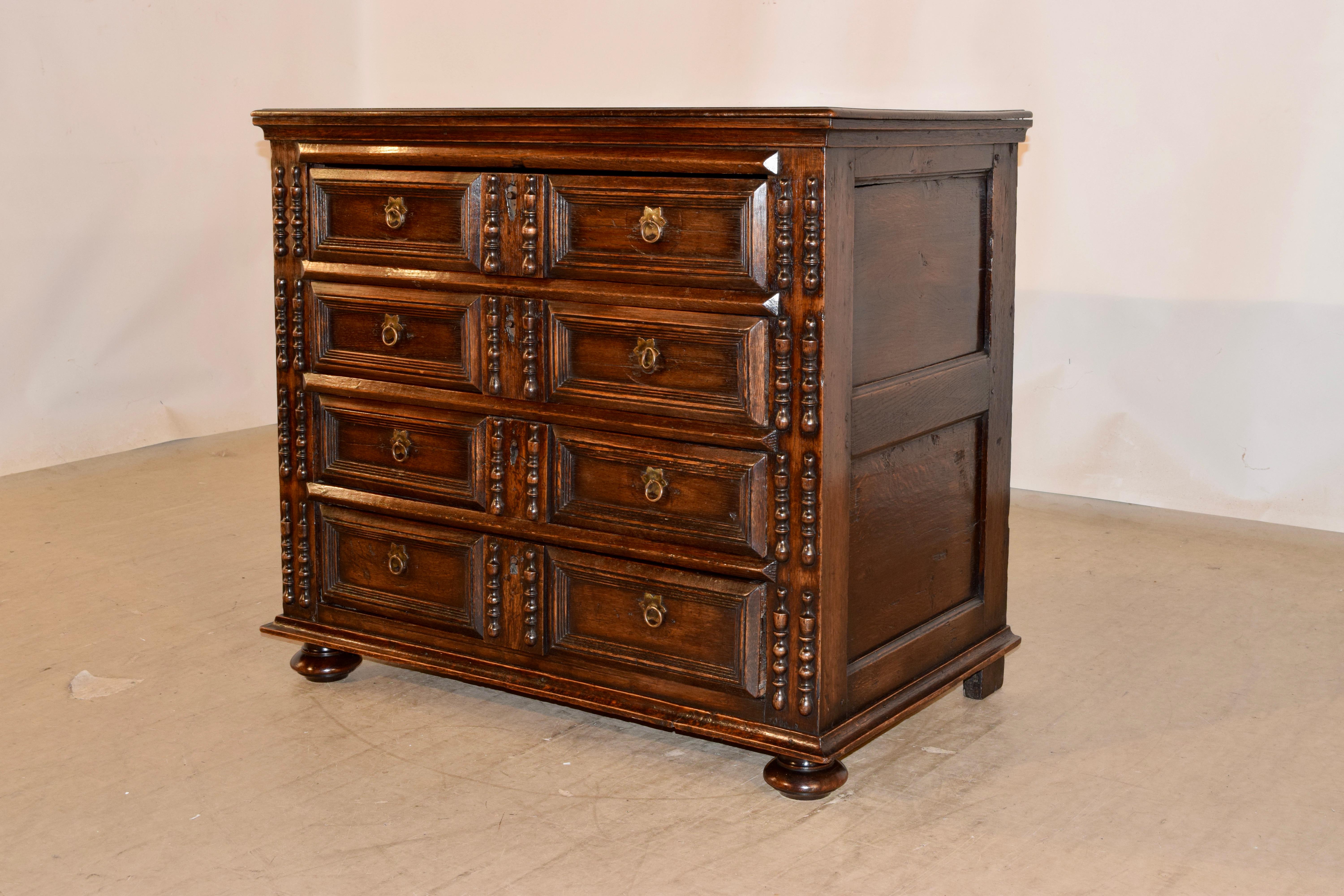 Early 18th Century C. 1700 English Geometric Chest of Drawers