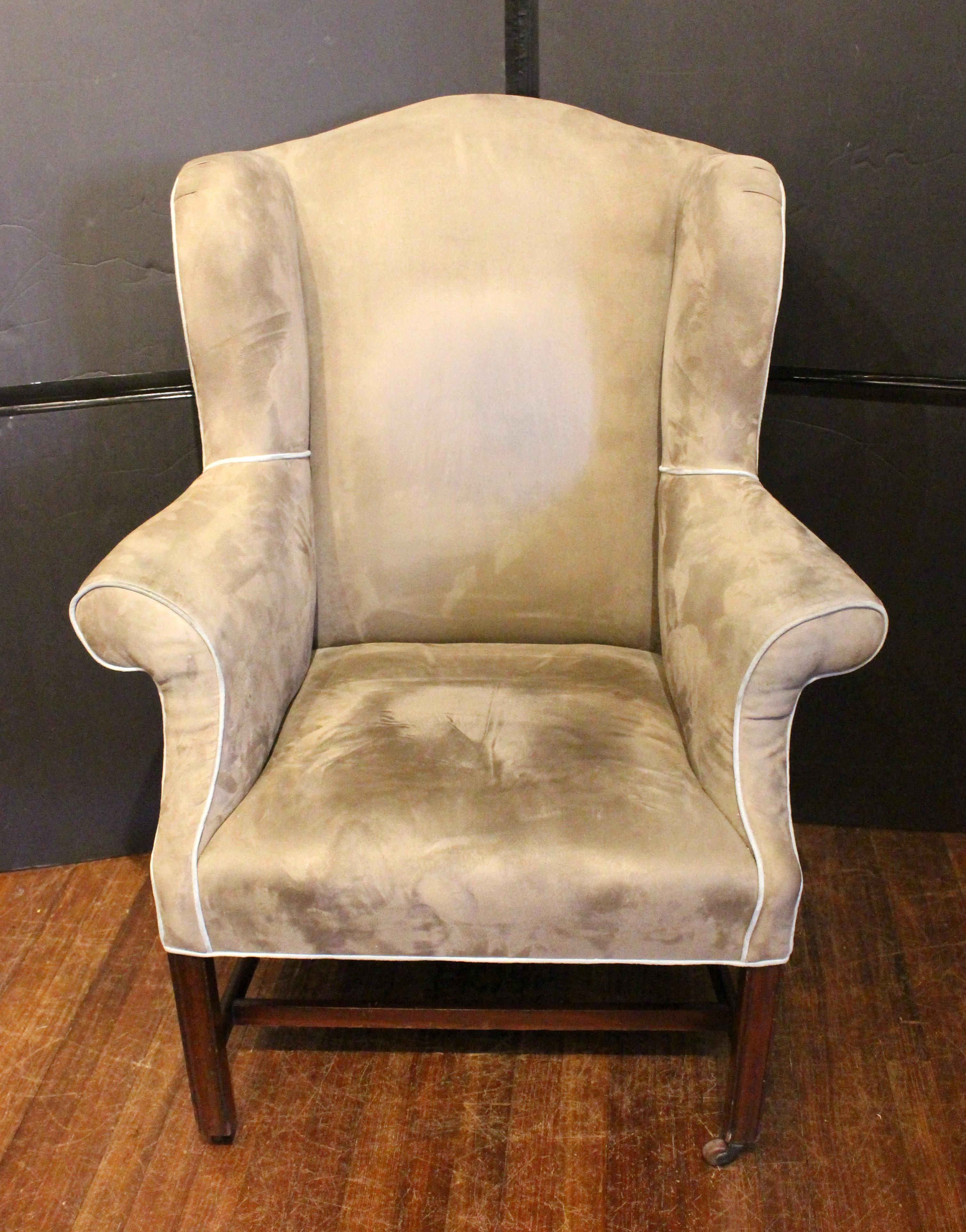 18th Century c. 1765-80 George III Period Wingback Arm Chair For Sale