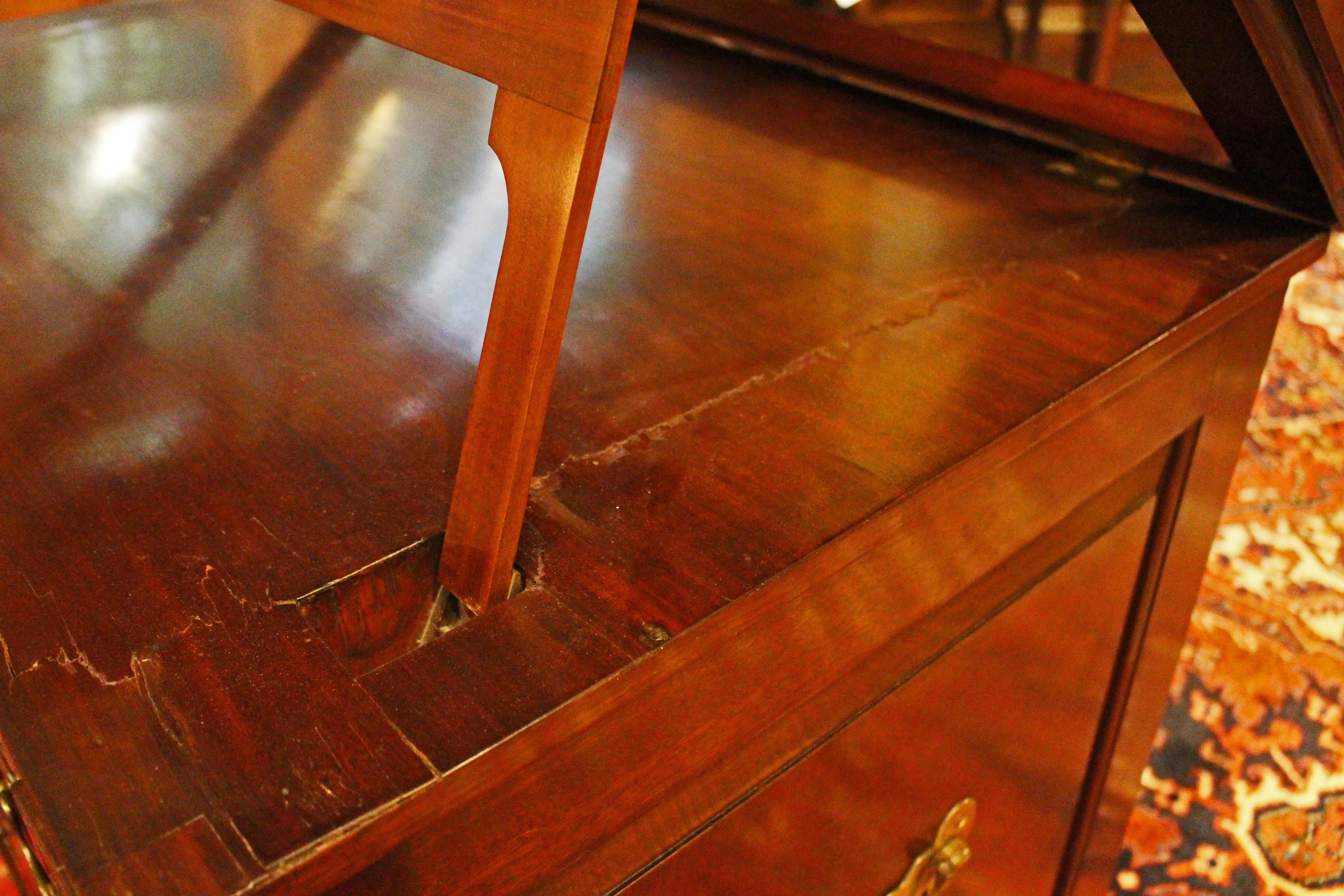 C. 1765 George III Period Gentleman's Library Writing Table Chest For Sale 9