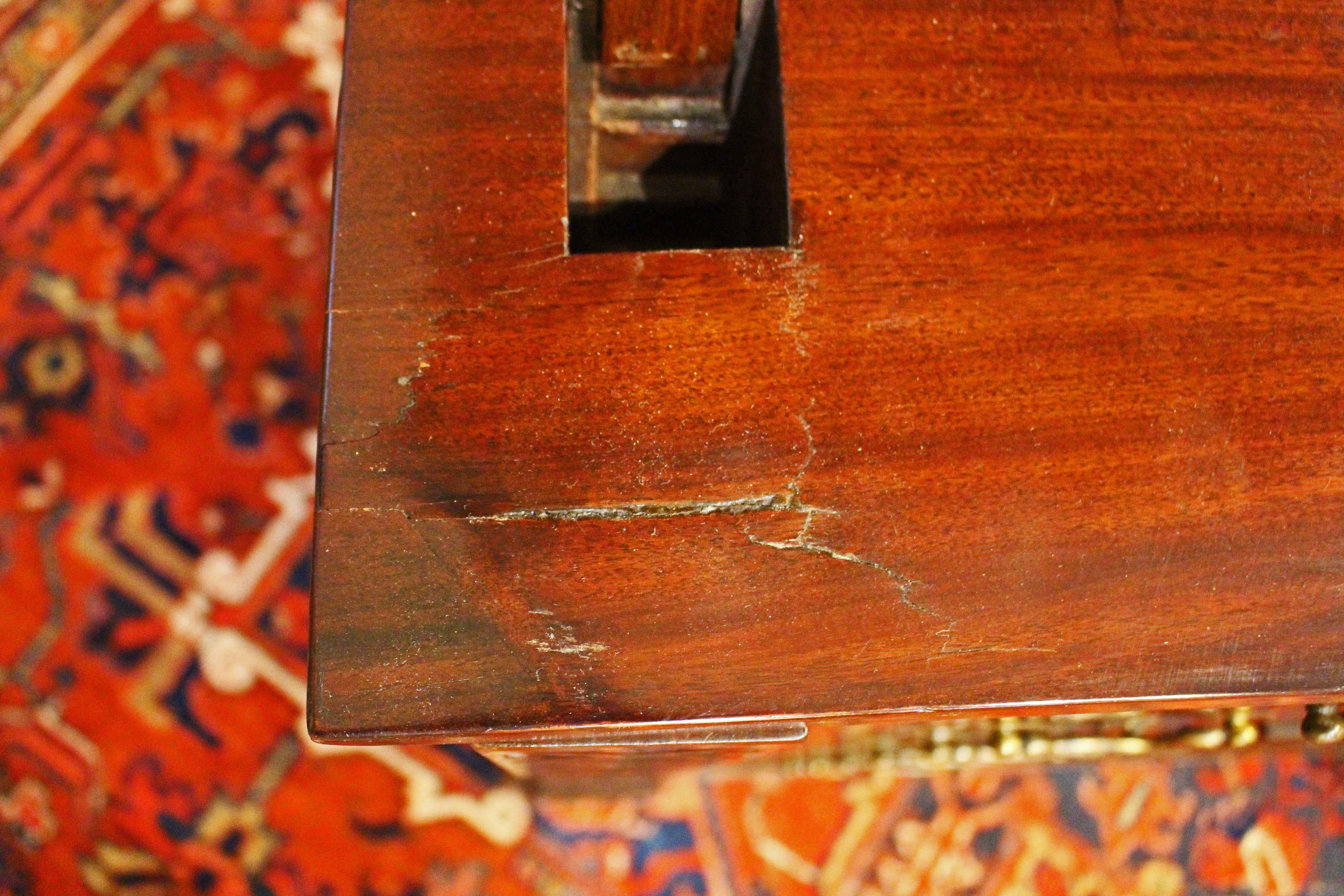 C. 1765 George III Period Gentleman's Library Writing Table Chest For Sale 10