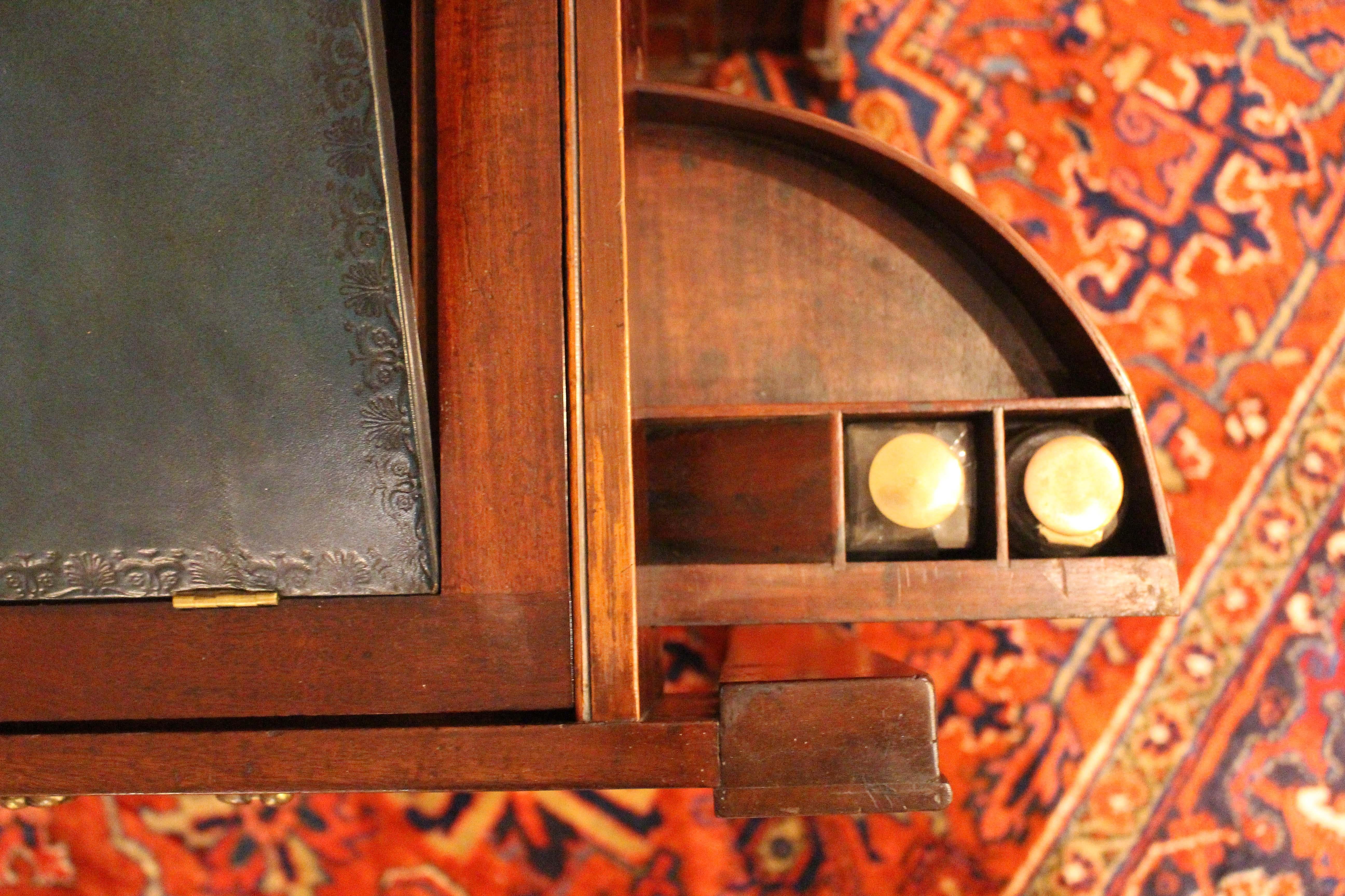 Carved C. 1765 George III Period Gentleman's Library Writing Table Chest For Sale