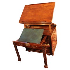 C. 1765 George III Period Gentleman's Library Writing Table Chest