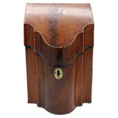 Antique c. 1780 English George III Period Knife Box