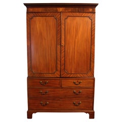 Antique C. 1780 English Georgian Period Linen Press