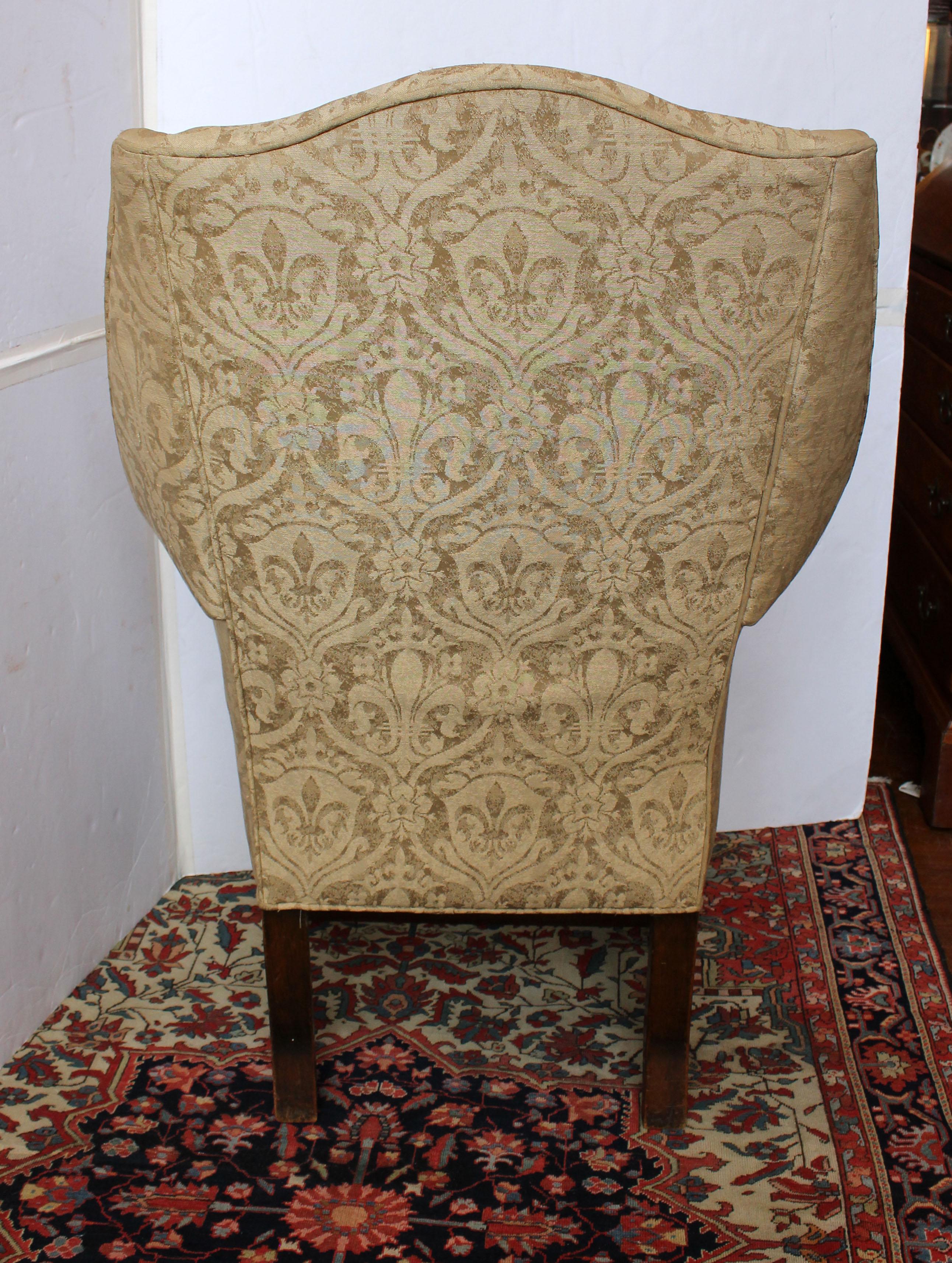 Hepplewhite c. 1780 Irish Sleigh Back Wing Chair For Sale