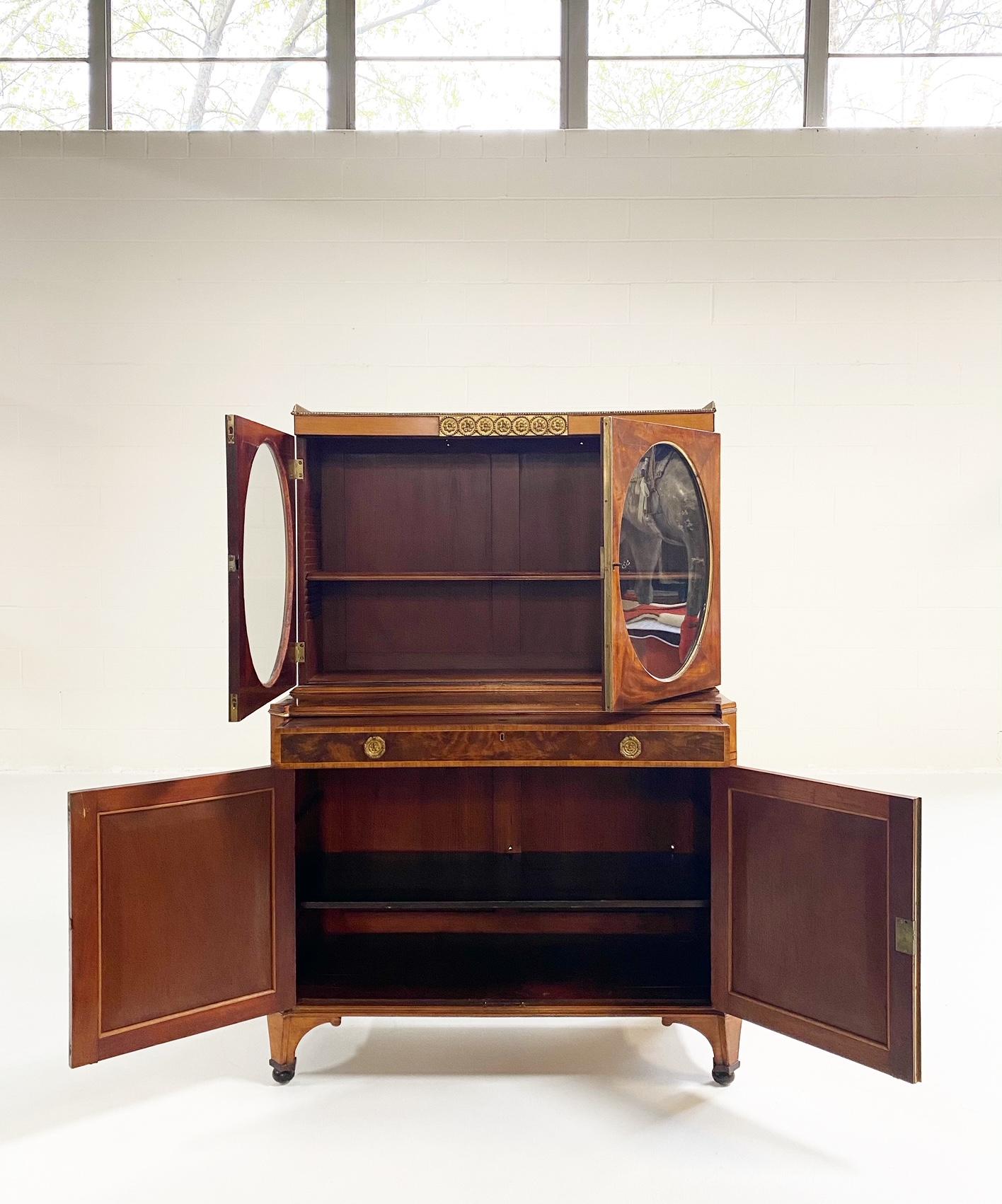 c. 1785 George III Ladies Satinwood, Tulipwood, and Mahogany Writing Cabinet 3