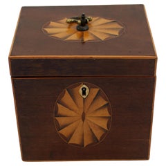 c. 1790-1810 Caja de té inglesa de época de Jorge III