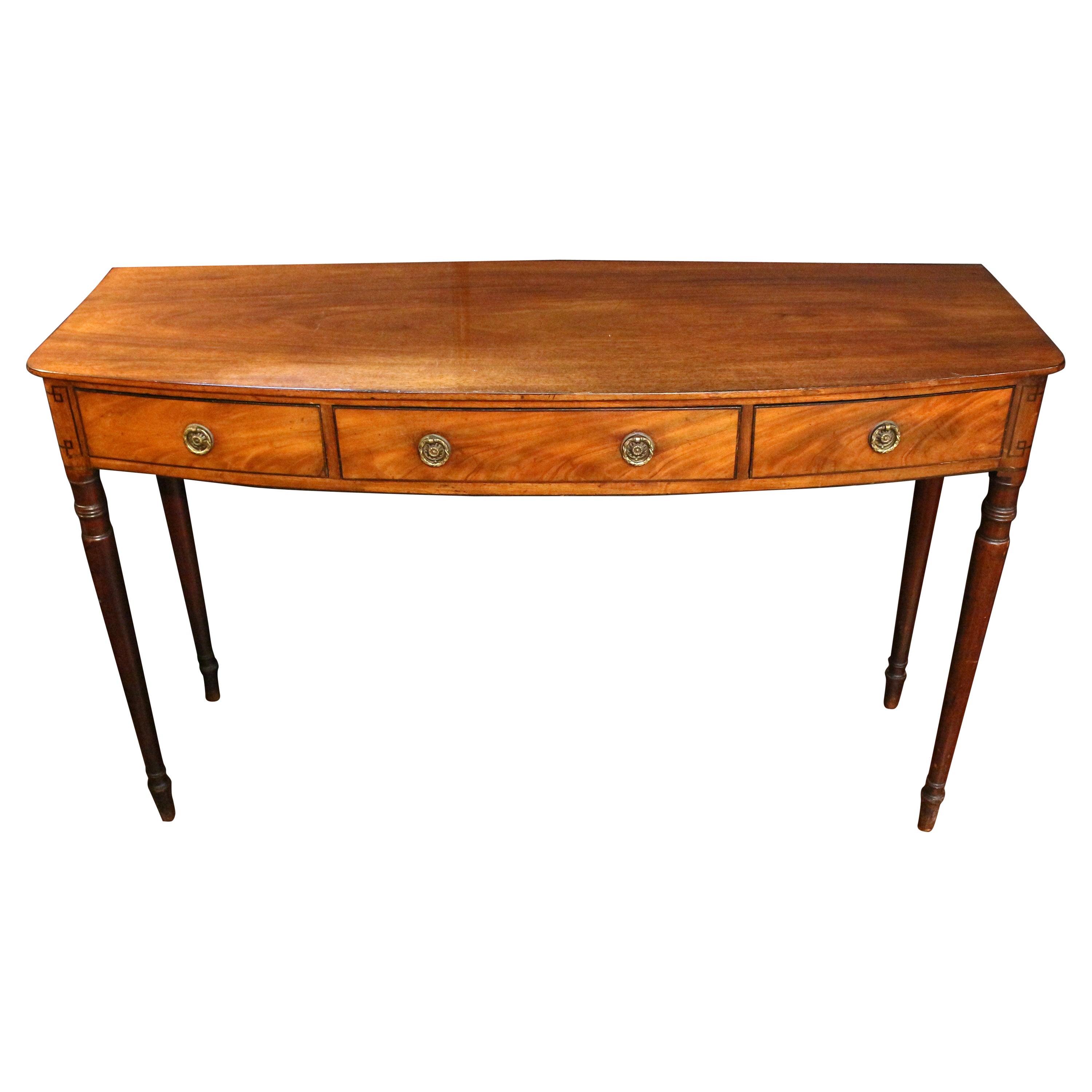 c. 1800-1810 English Early Regency Period 3-Drawer Console Table