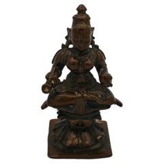 Statue indienne Annapoorani en bronze datant de 1800