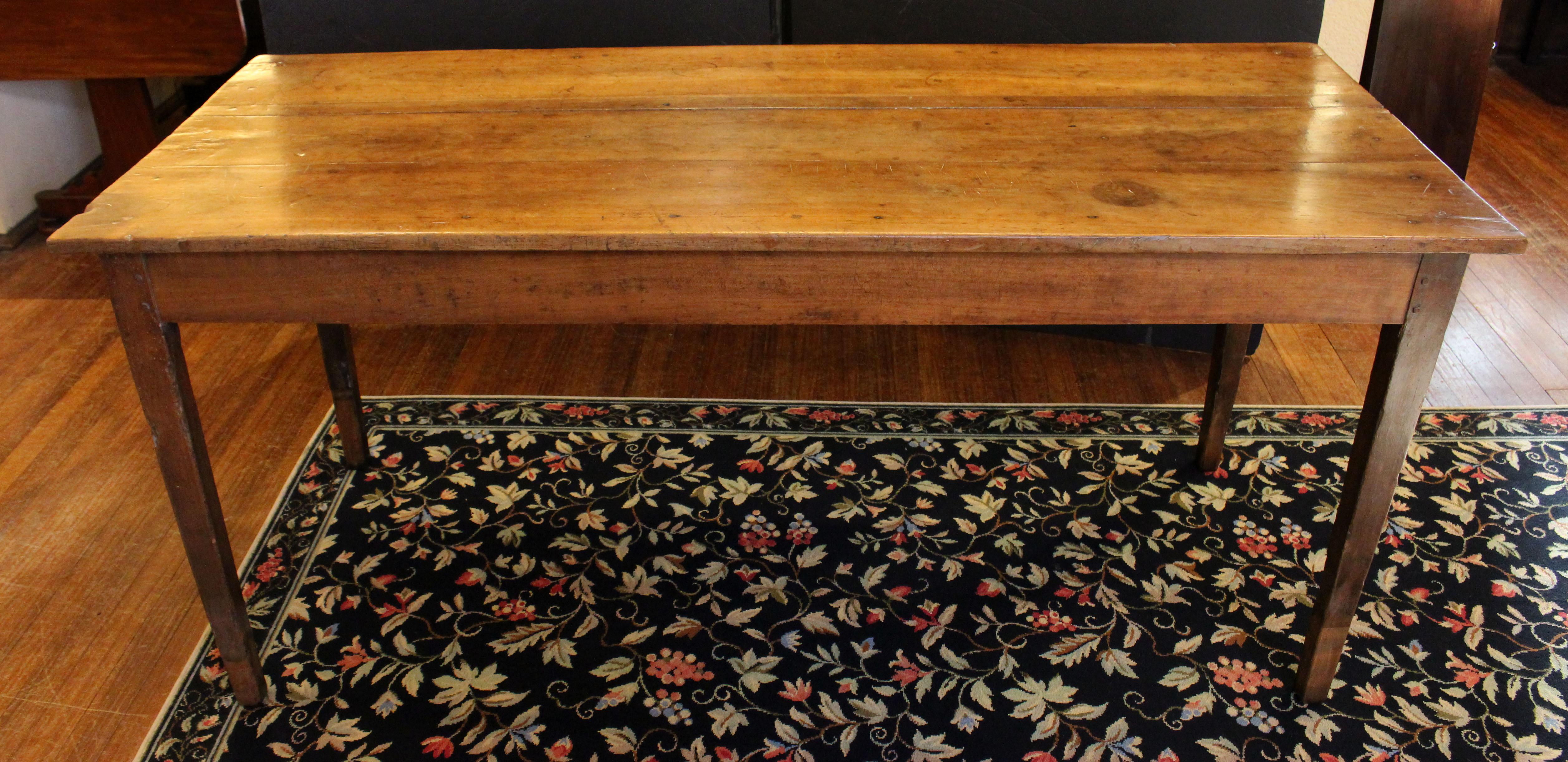 19th Century c. 1800 Country French Fruitwood Farm Table For Sale