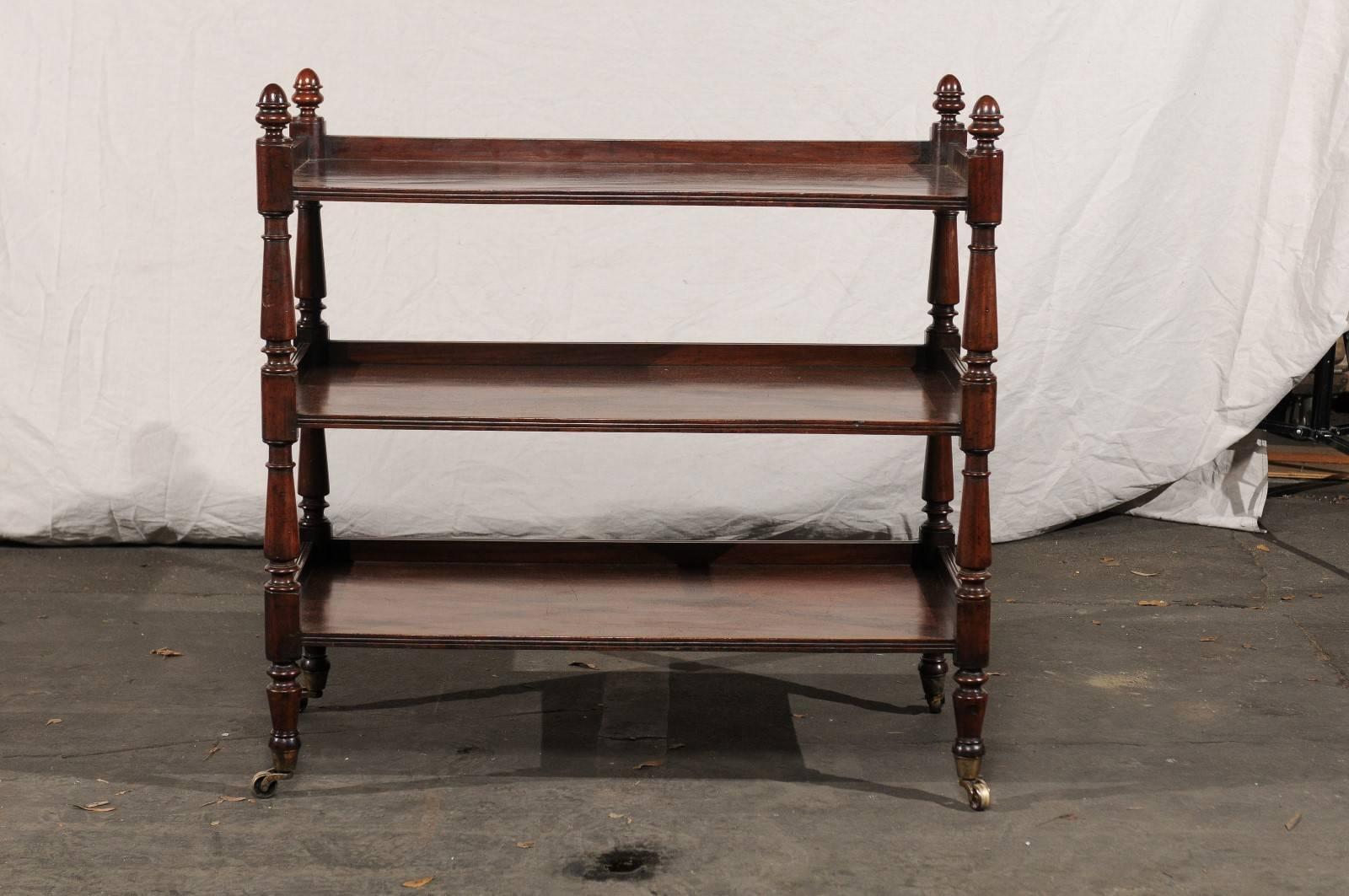 Cuban Mahogany English Trolley with Acorn Finials, circa 1800 In Good Condition In Atlanta, GA