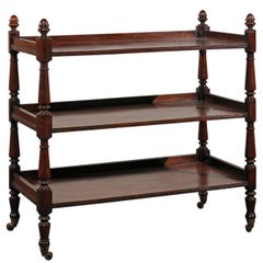 Cuban Mahogany English Trolley with Acorn Finials, circa 1800