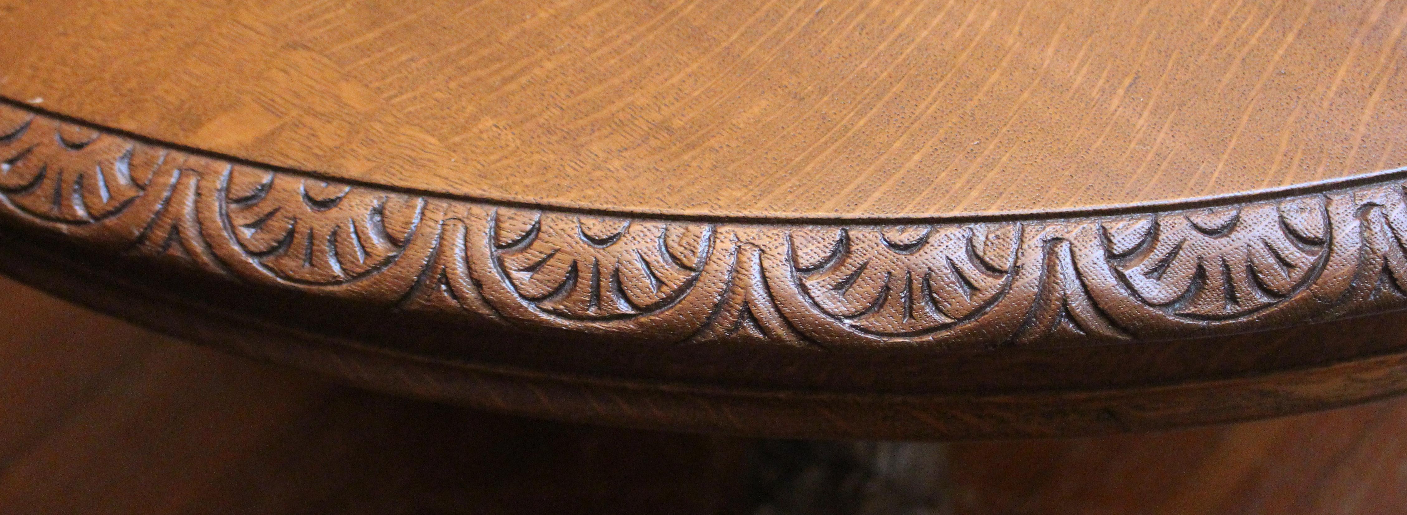 Wood c. 1800 French Hunting Chateau Table Carved with Dachshunds