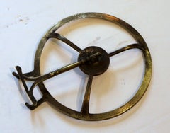 c. 1810 English Georgian Brass Kettle Stand for Fireplace Fender