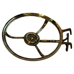 c. 1810 English Georgian Brass Kettle Stand for Fireplace Fender