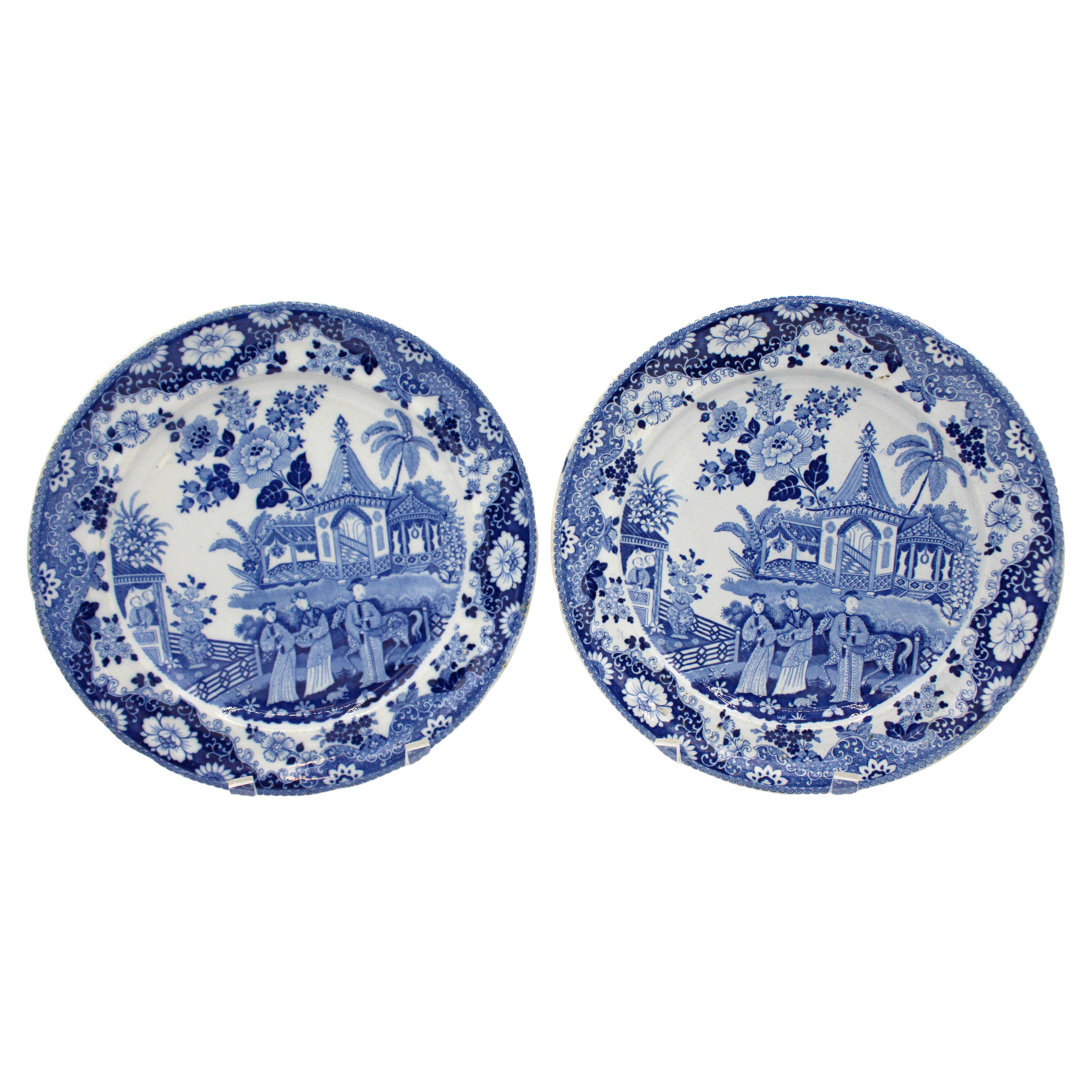 c. 1820-30 Pair of English Pearlware Plates