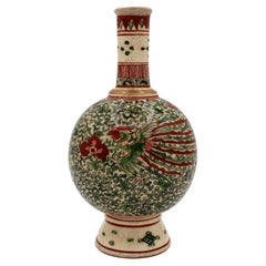 Antique c. 1820-33 Japanese Single Stem Vase by Aoki Mokubei, Later Robei