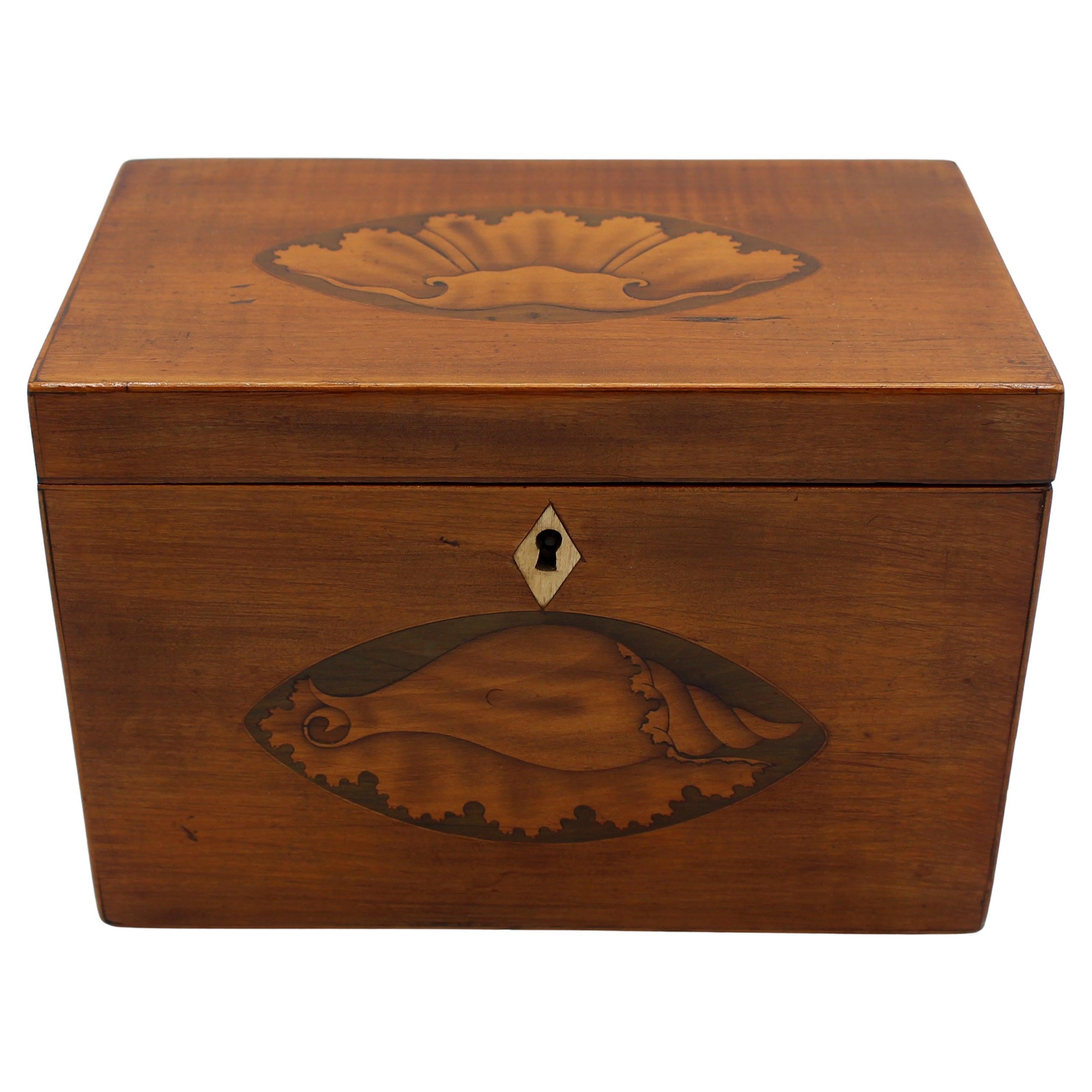 C. 1820 English Late Georgian Period Inlaid Tea Caddy