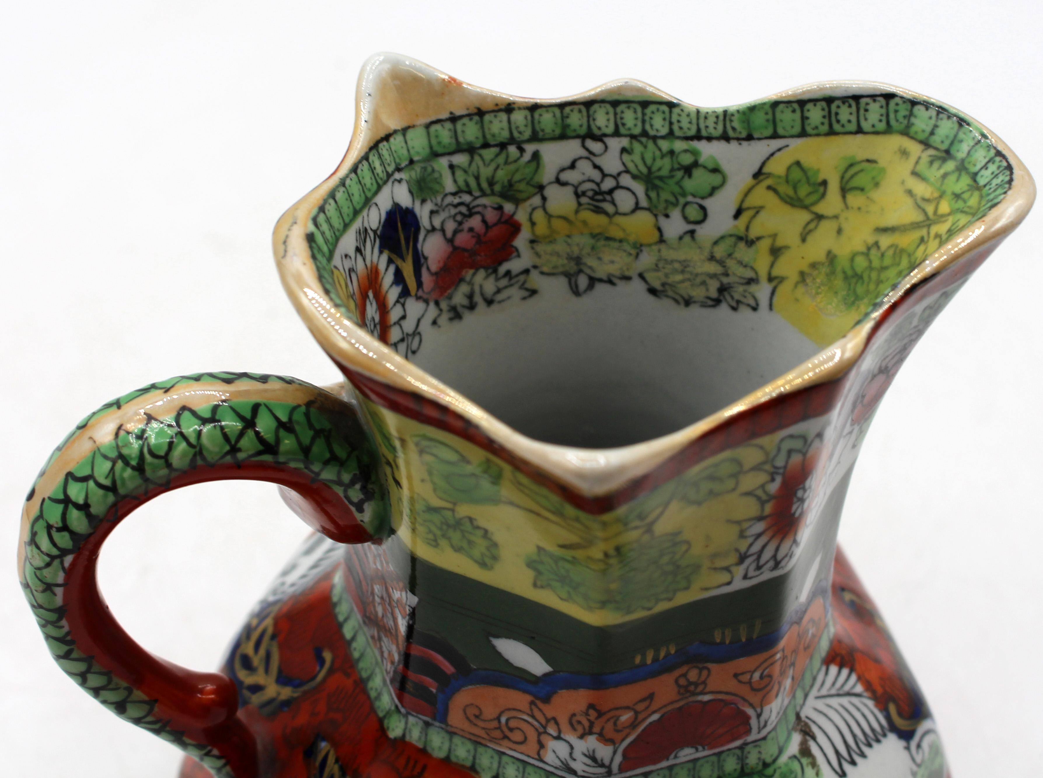 C. 1830-48 Mason's Ironstone Hydra Scale Chinoiserie Jug Alfarería en venta
