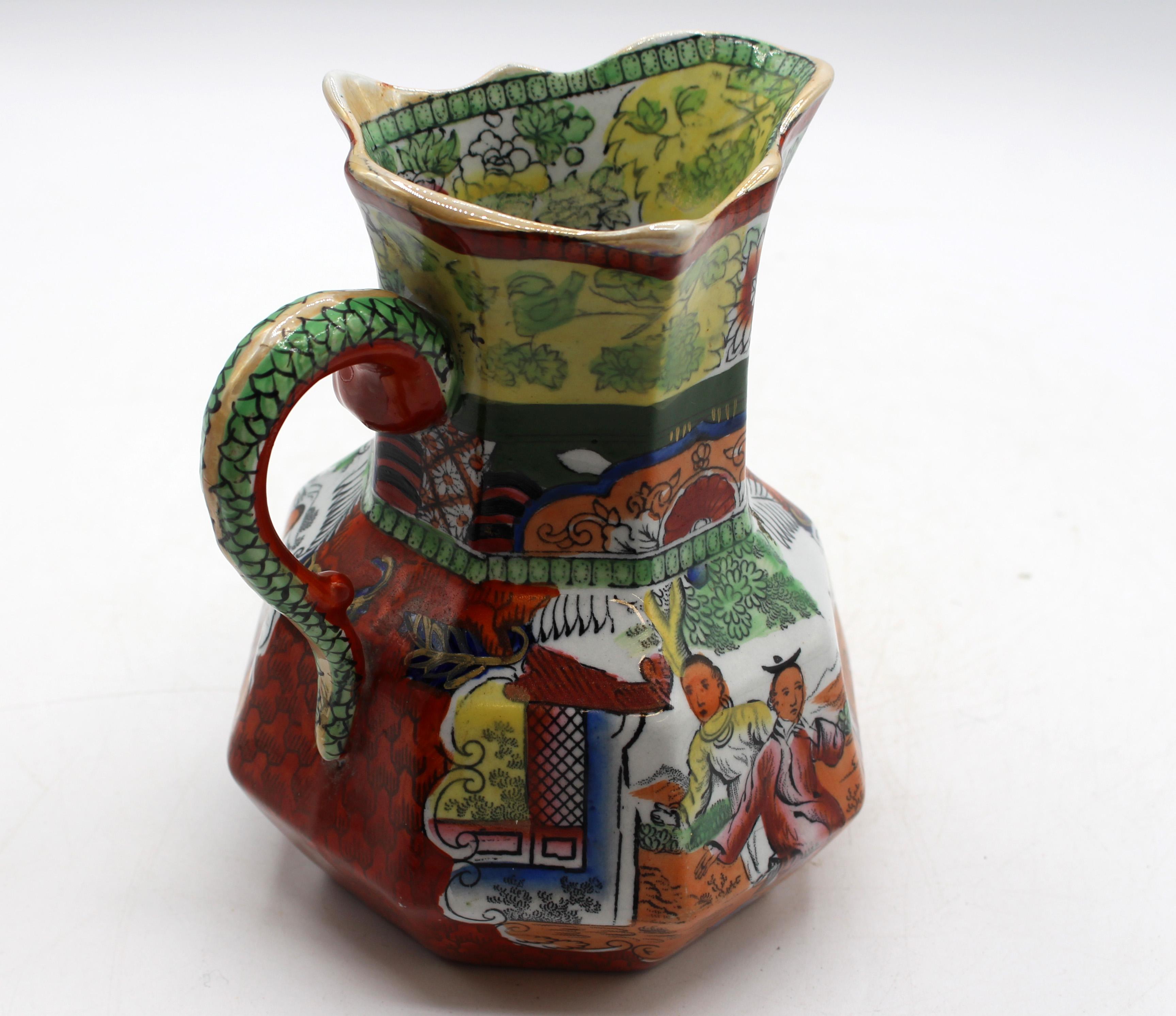 C. 1830-48 Mason's Ironstone Hydra Scale Chinoiserie Jug en venta 1
