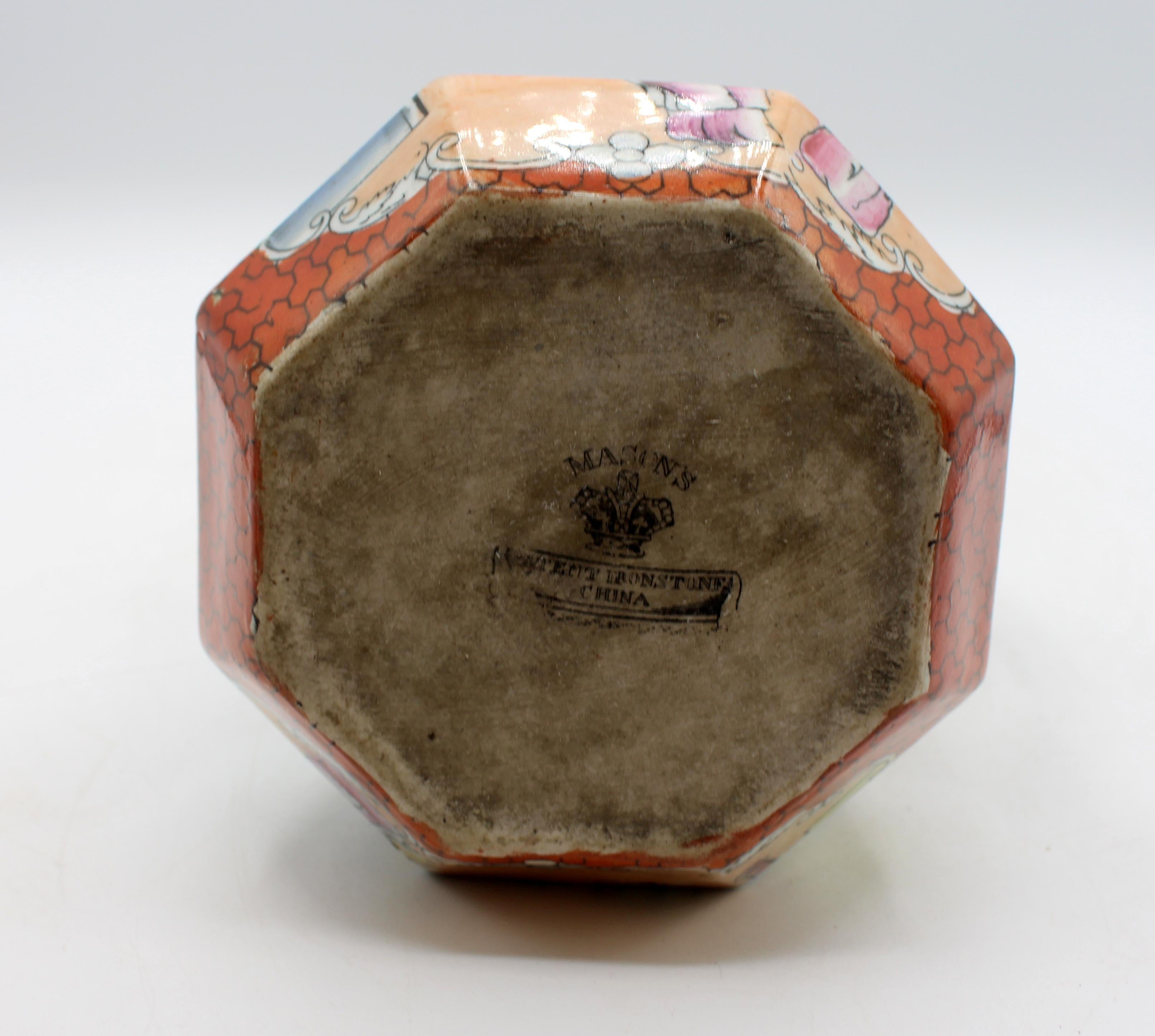 C. 1830-48 Mason's Ironstone Red Scale Chinoiserie Jug siglo XIX en venta