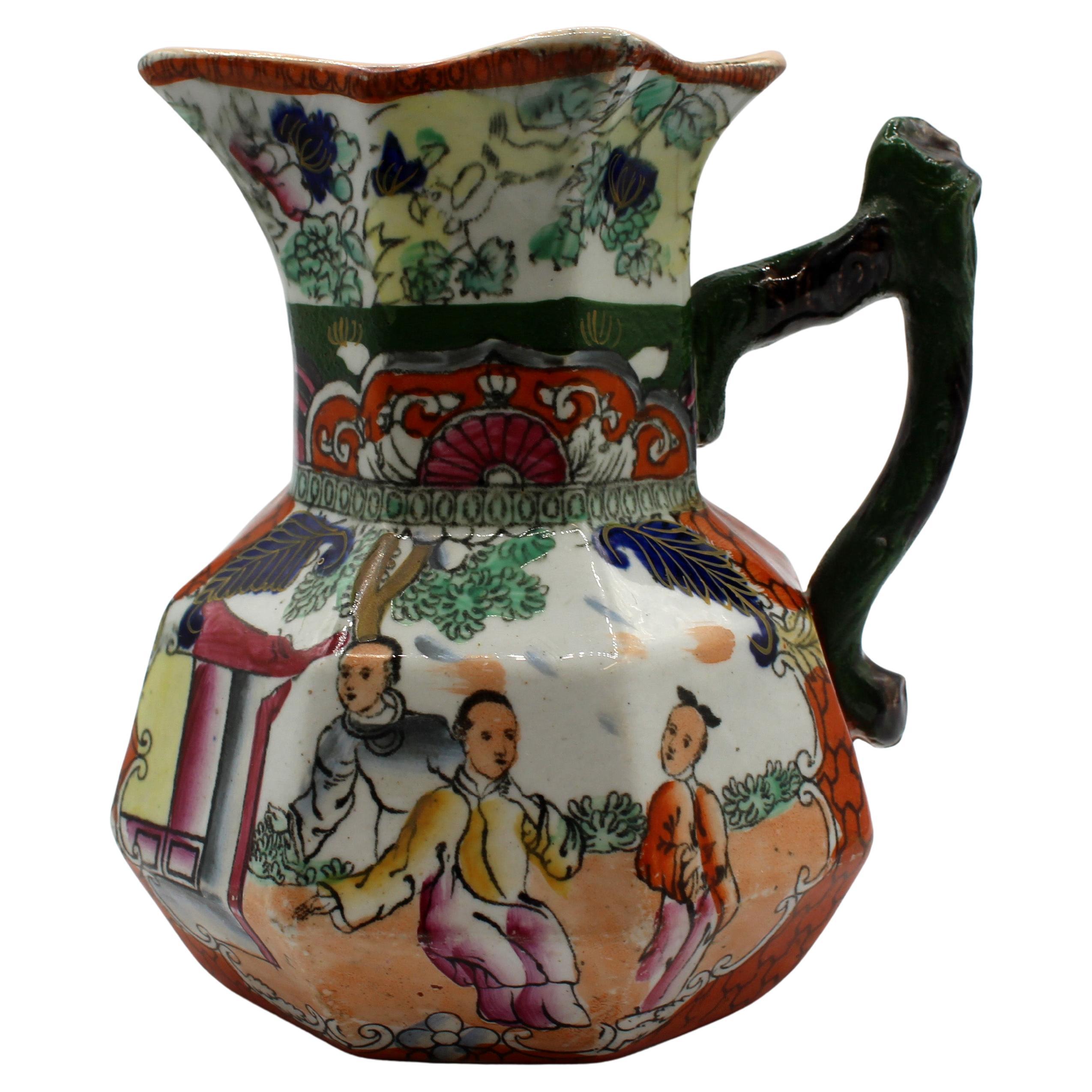 C. 1830-48 Mason's Ironstone Red Scale Chinoiserie Jug