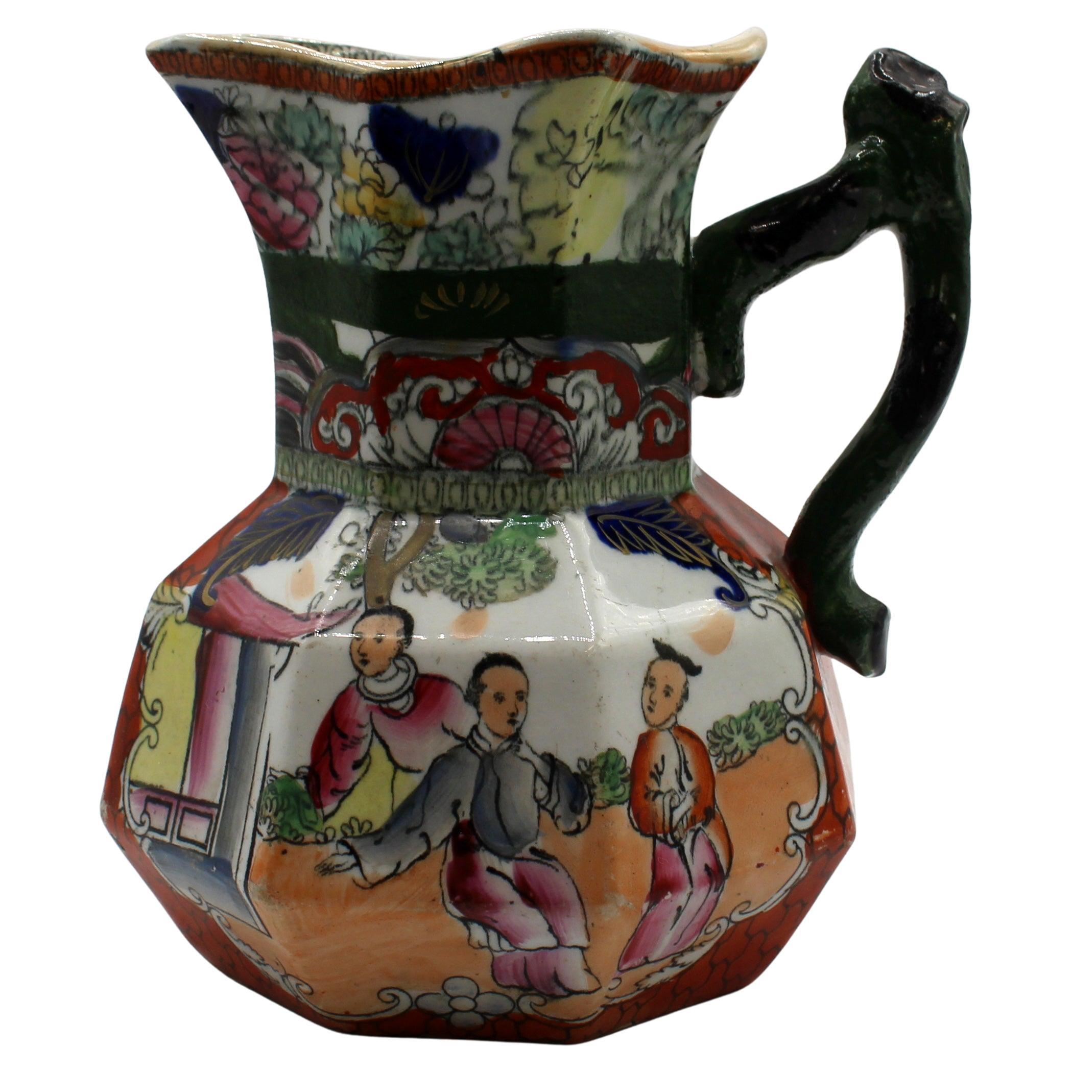 C. 1830-48 Mason's Ironstone Red Scale Chinoiserie Jug