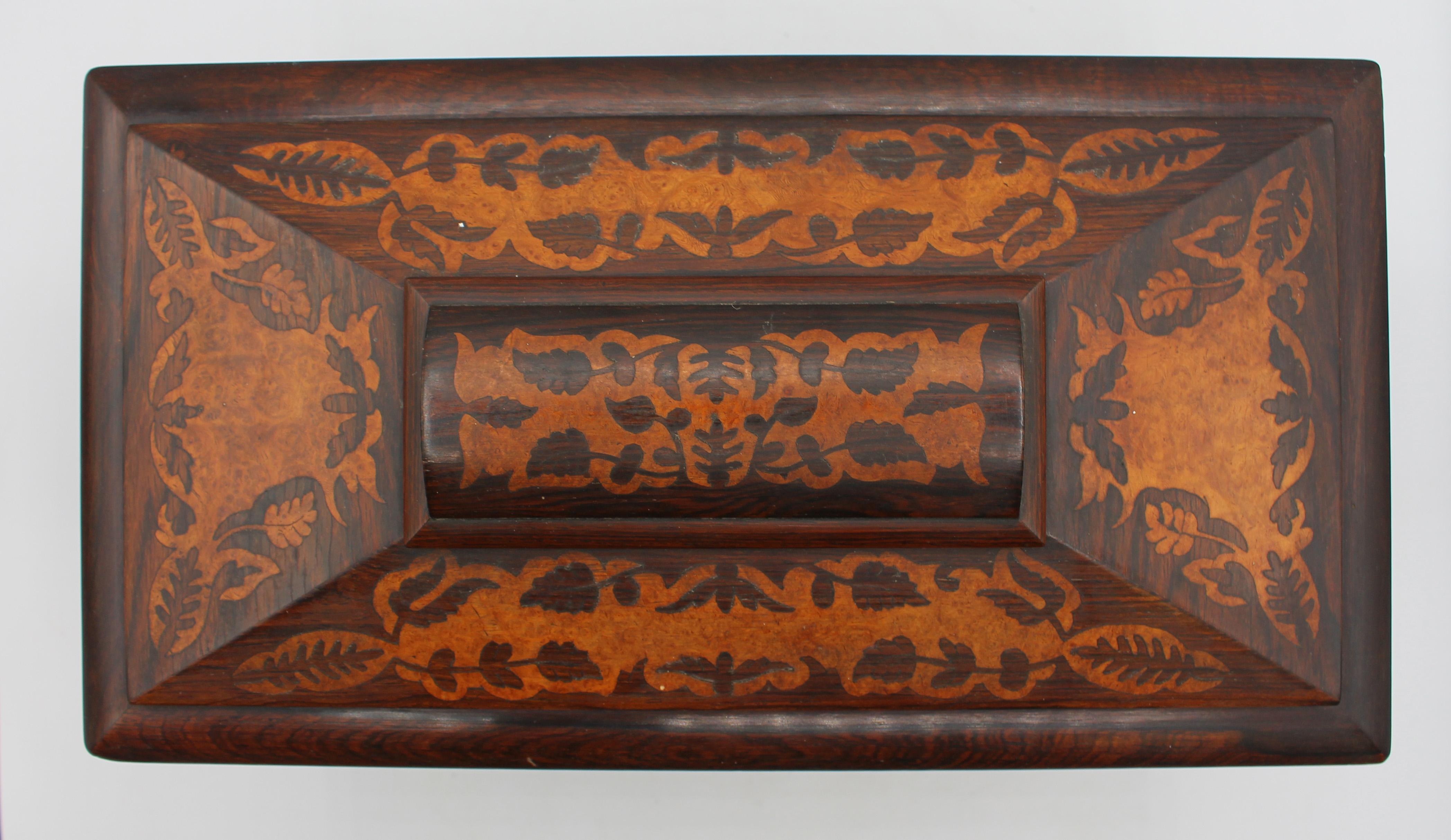 Intarsio C. 1830 English William IV Period Tea Caddy