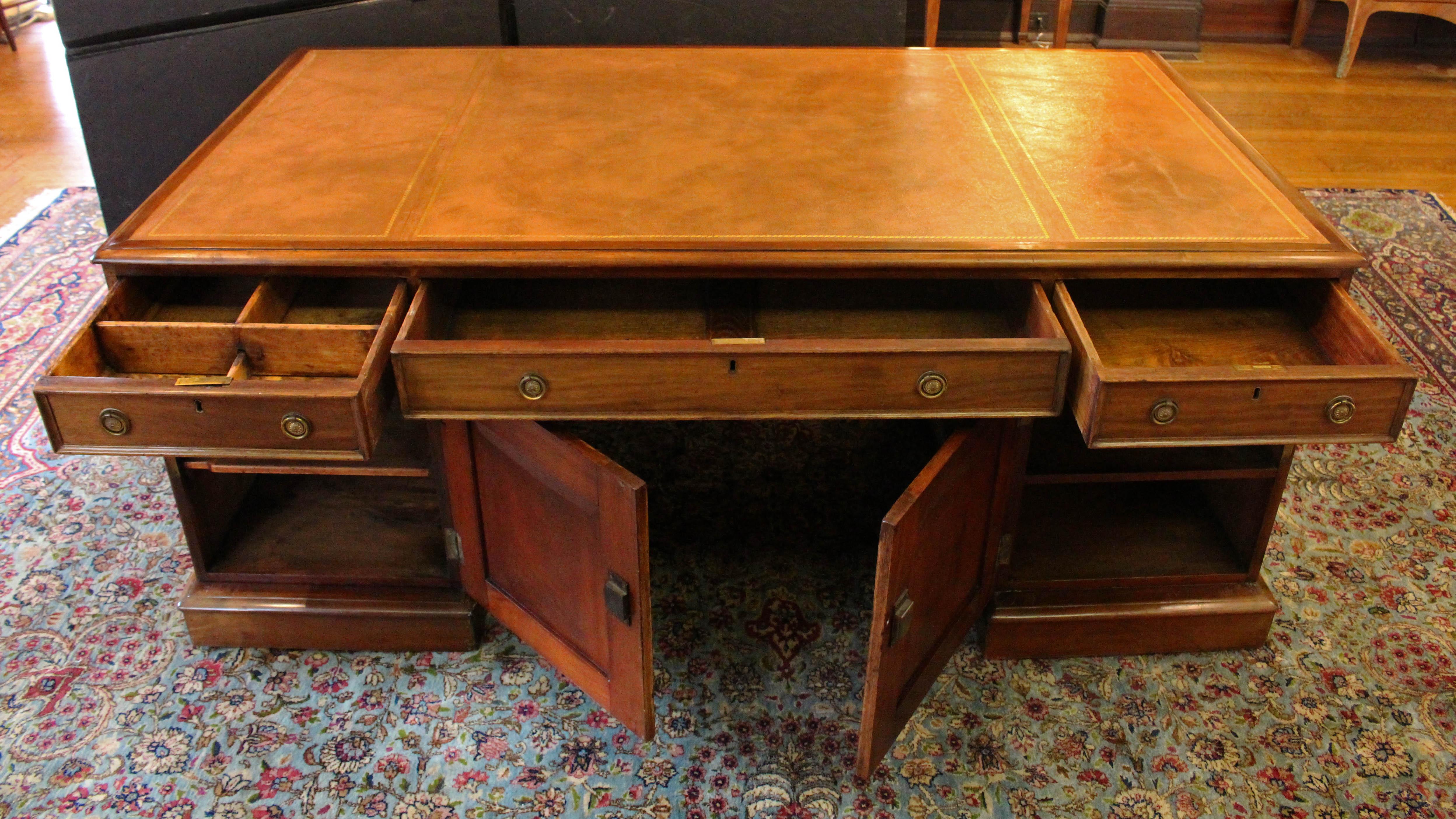 c. 1830 Late Georgian Period English Partner's Desk 1