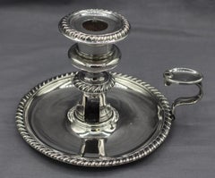 c. 1830s English Old Sheffield Plate Chamber Stick