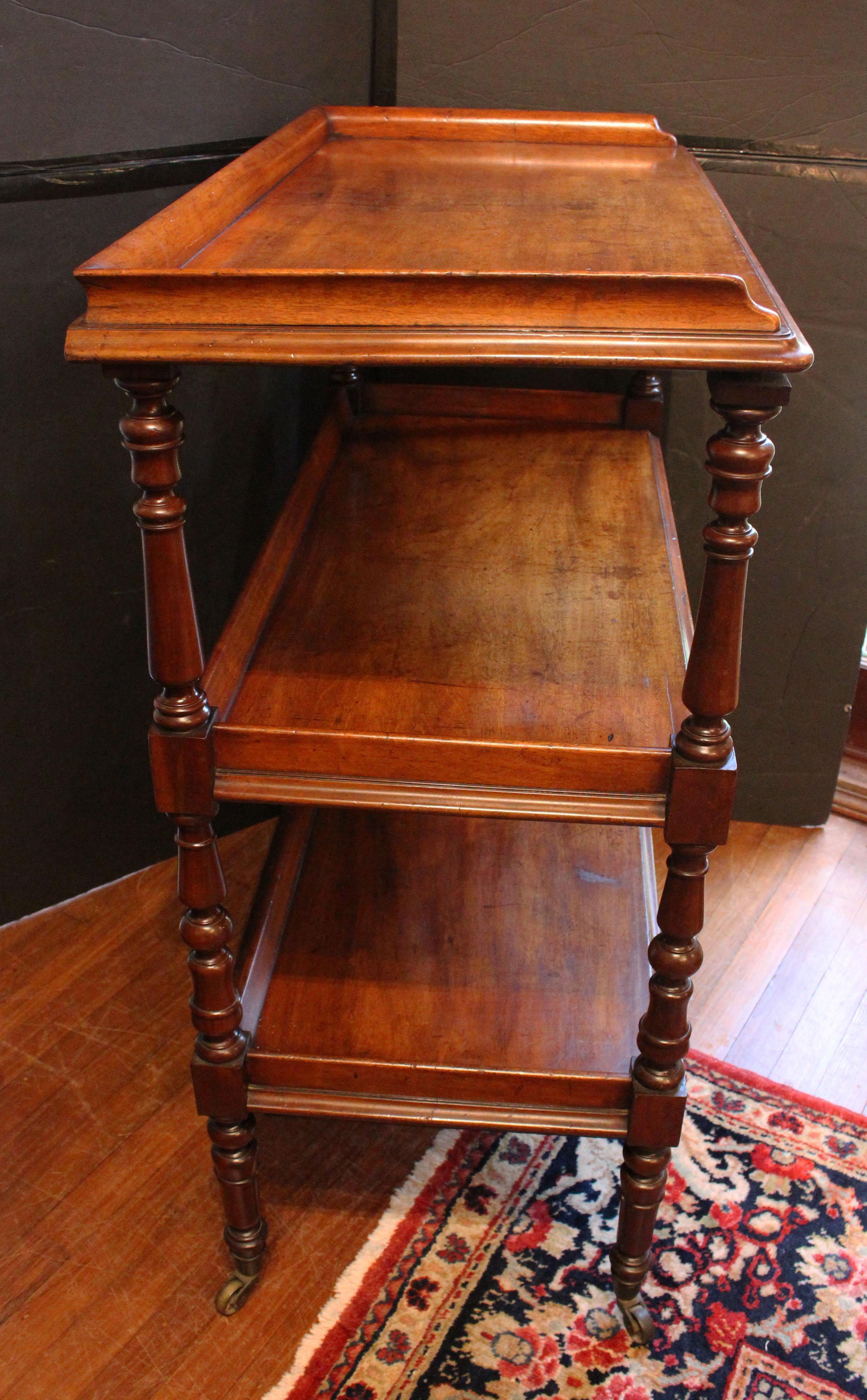 c. 1835 English William IV Period Butler's Trolley Etagere or Dumbwaiter In Good Condition In Chapel Hill, NC
