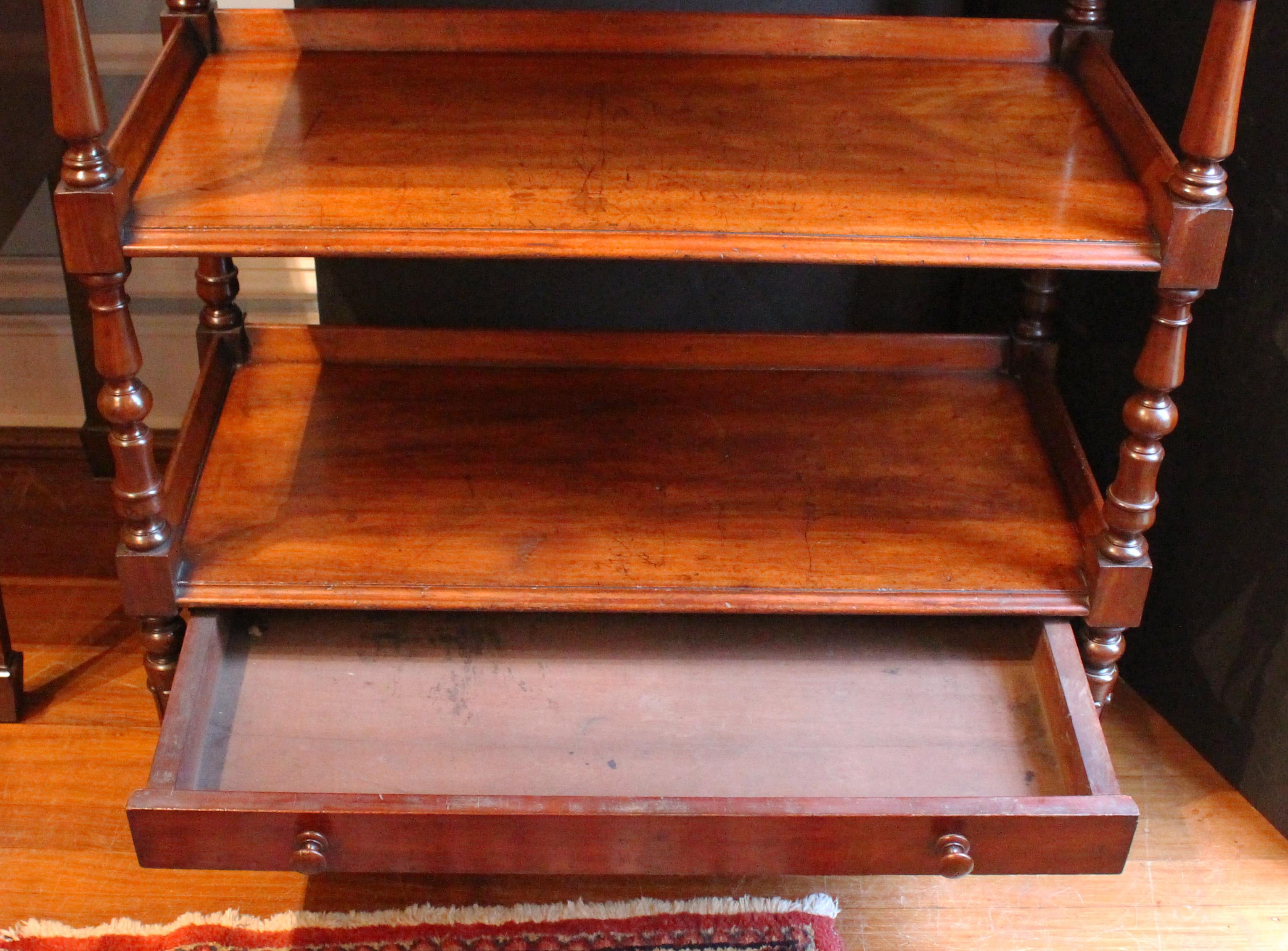 19th Century c. 1835 English William IV Period Butler's Trolley Etagere or Dumbwaiter