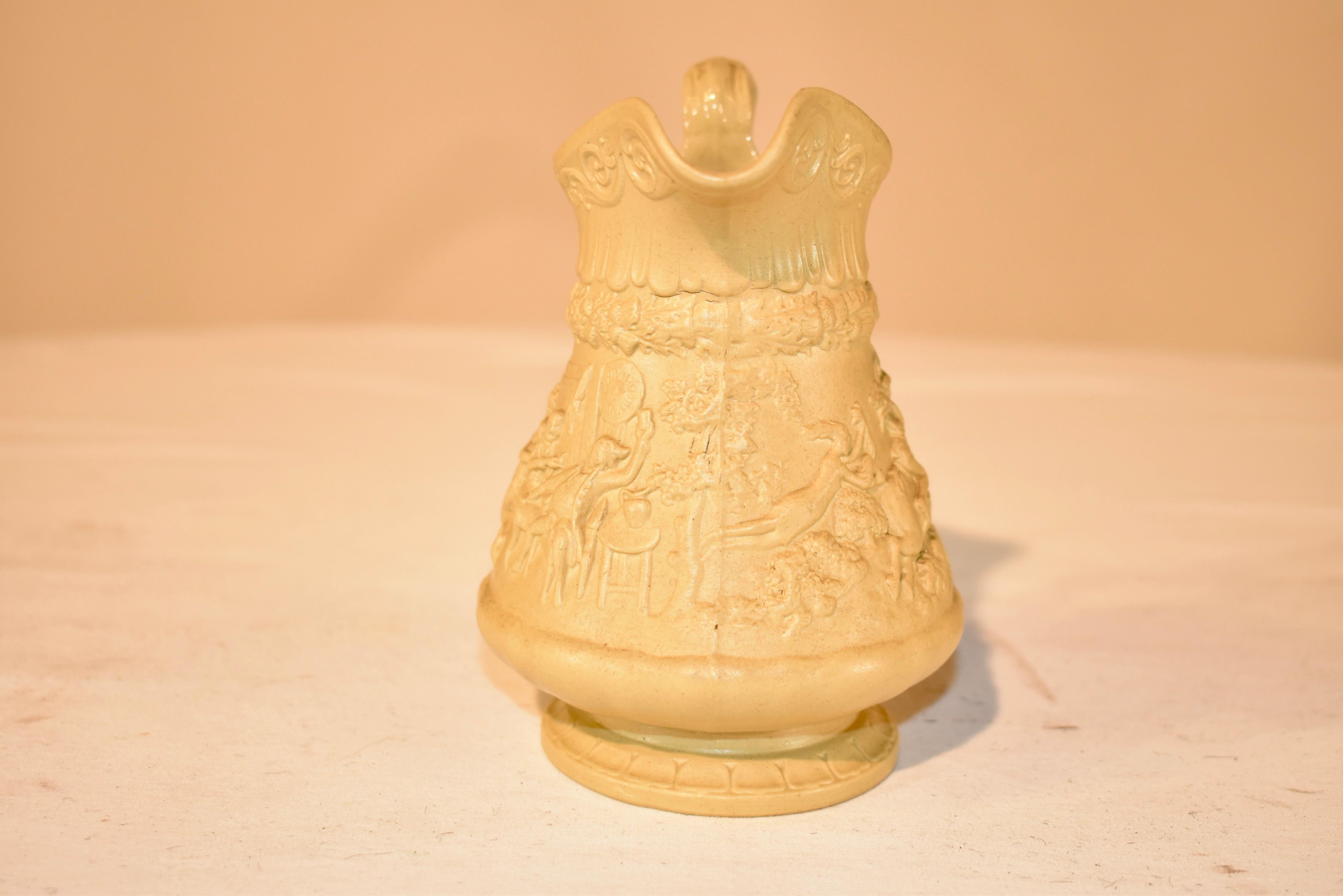 Ridgway Drab Ware Small Picher, circa 1835  In Good Condition For Sale In High Point, NC