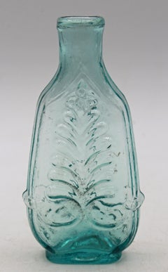 c. 1840-60 American Dark Aquamarine Glass Cologne Bottle