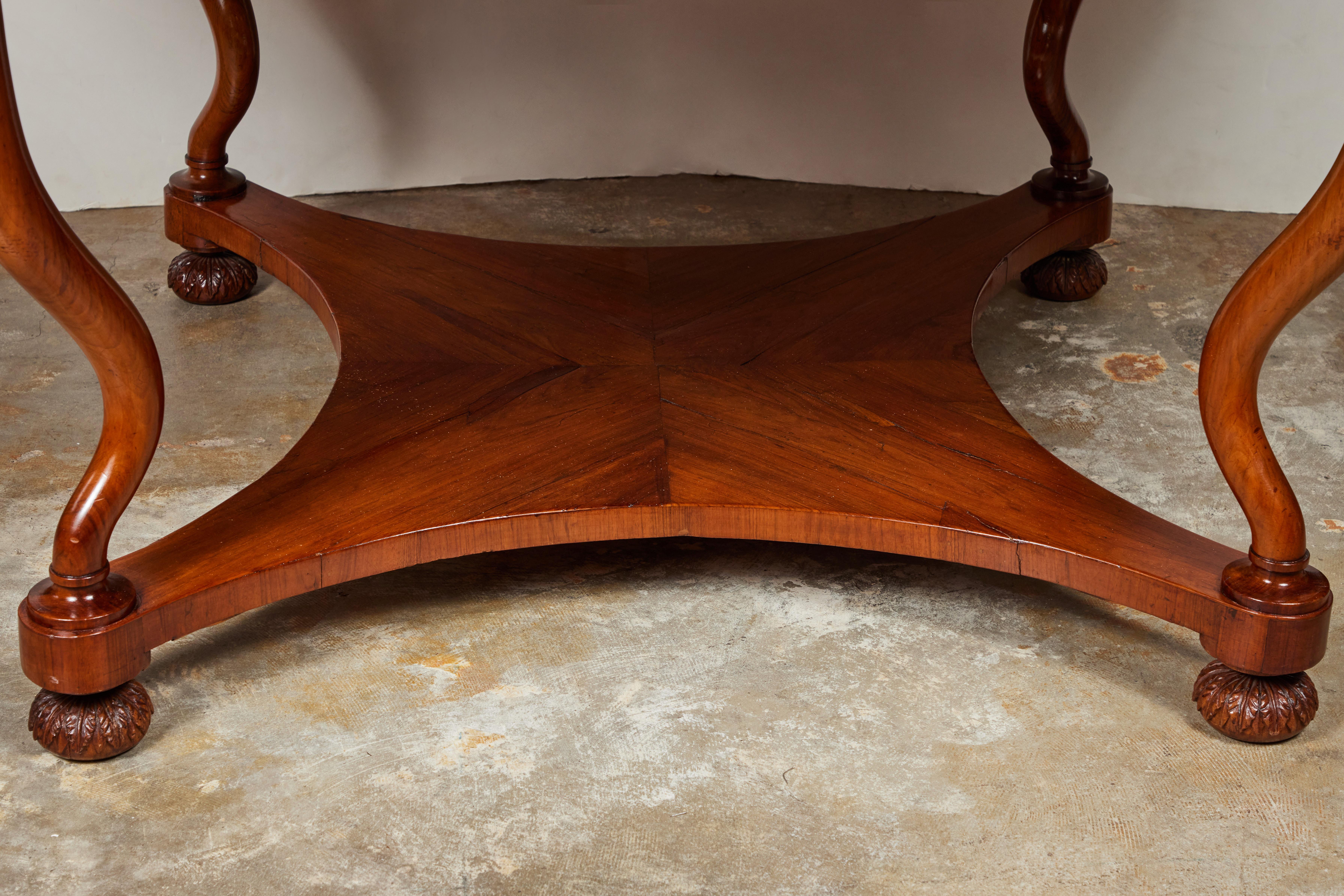 Hand-Carved c. 1840, Tuscan Center Table