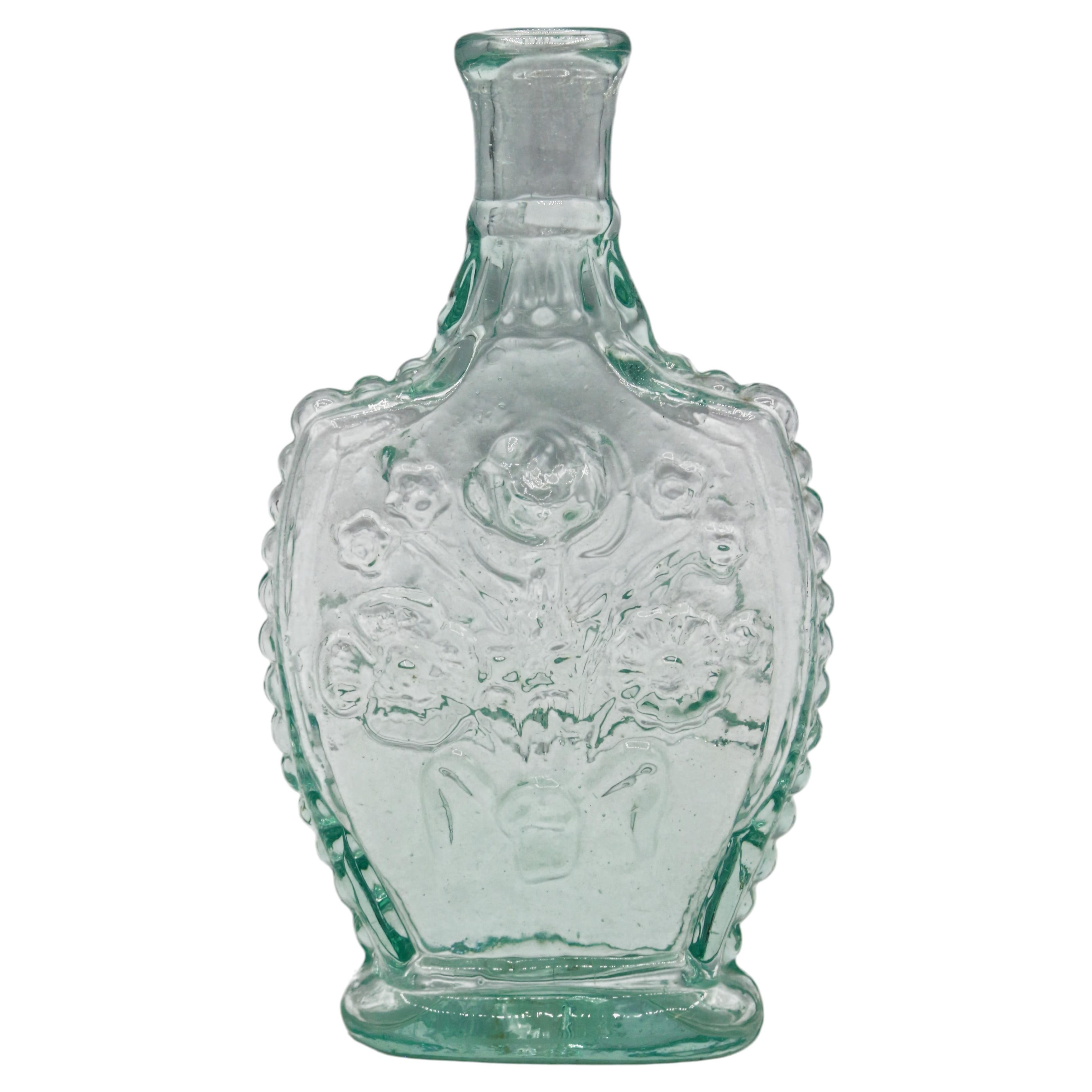Flacon de parfum américain en verre « aquamarine », vers les années 1840