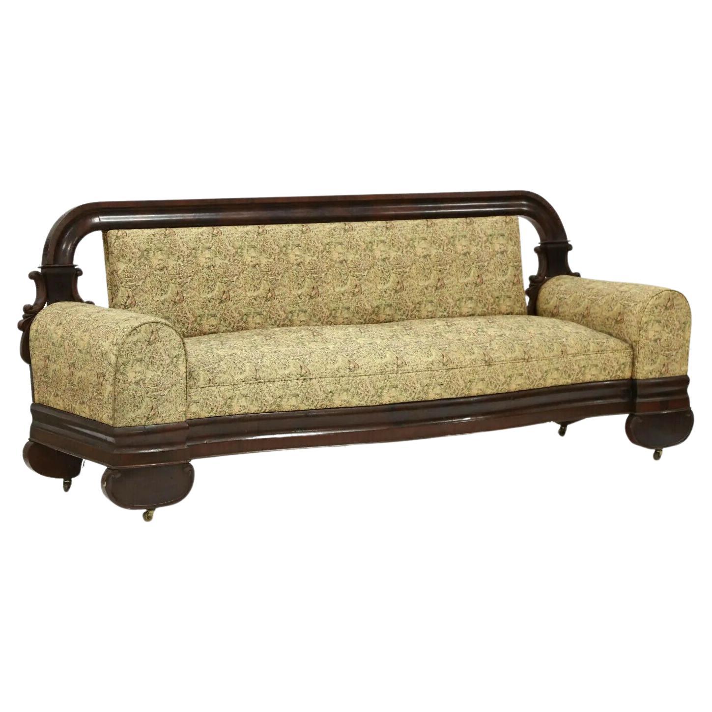 C. 1840's Antique American Classical Mahogany, Tapestry Style Upholstery, Sofa!! For Sale