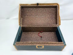 C. 1850 American Domed Leather Document or Valise Box, - Worcester County