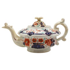 C. 1850 English Staffordshire District Gaudy Welsh "Grape" Pattern Tea Pot