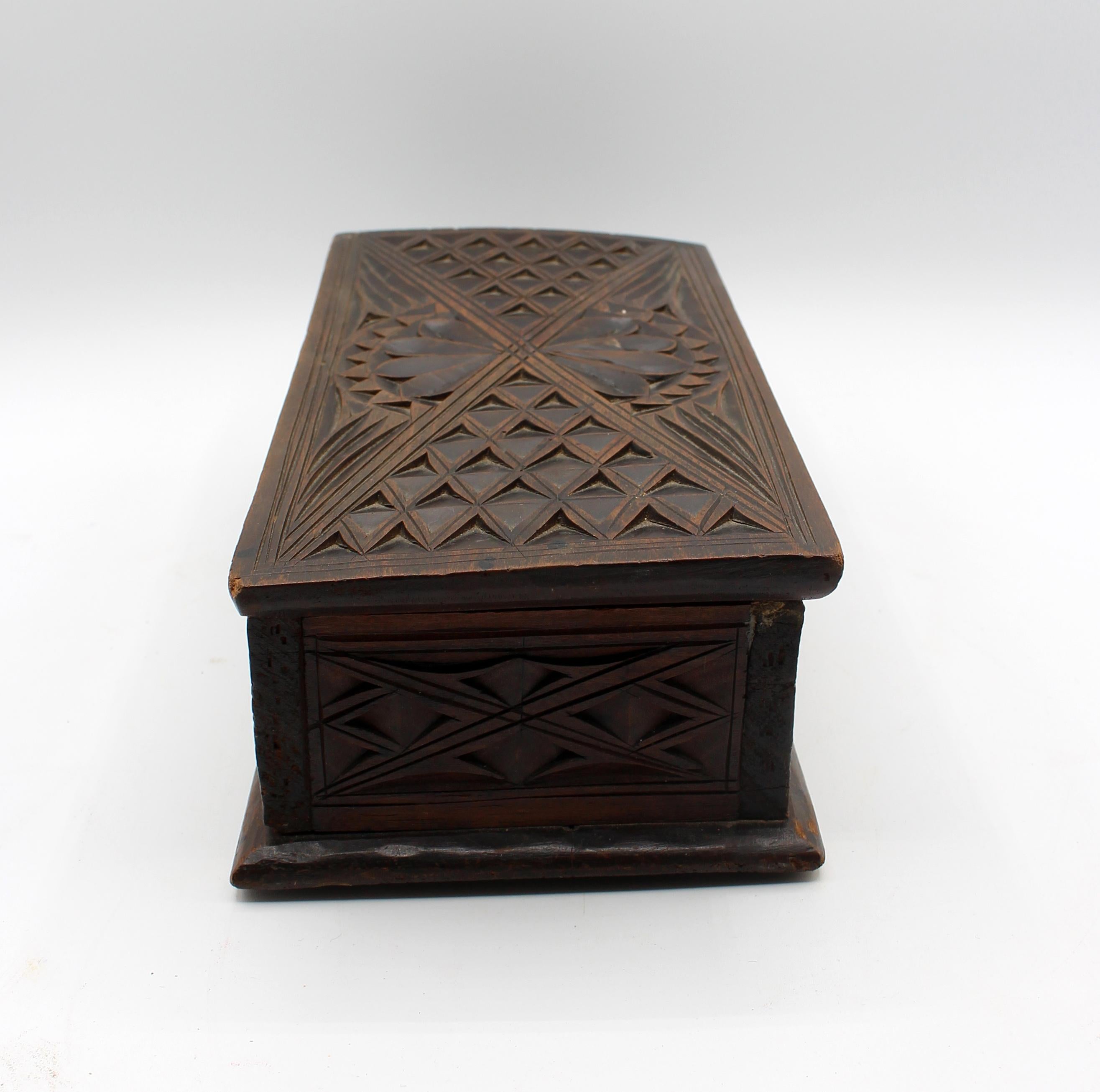 European c. 1860-80 Gothic Revival Carved Box
