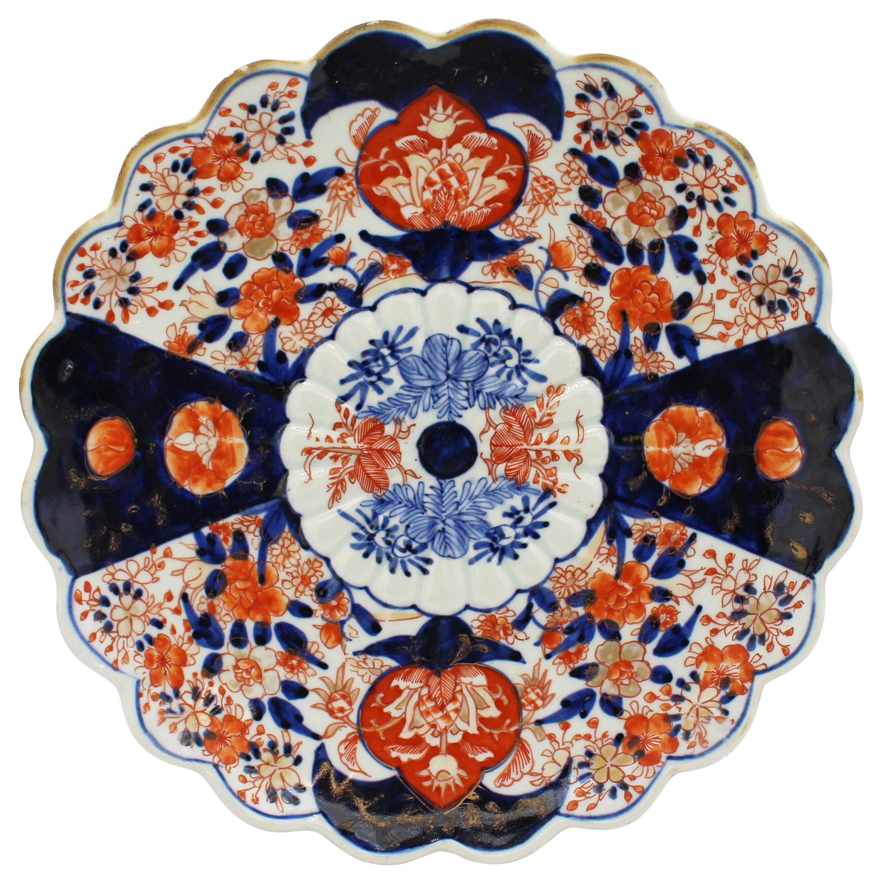 c. 1860-80 Meiji Period Imari Chop Plate